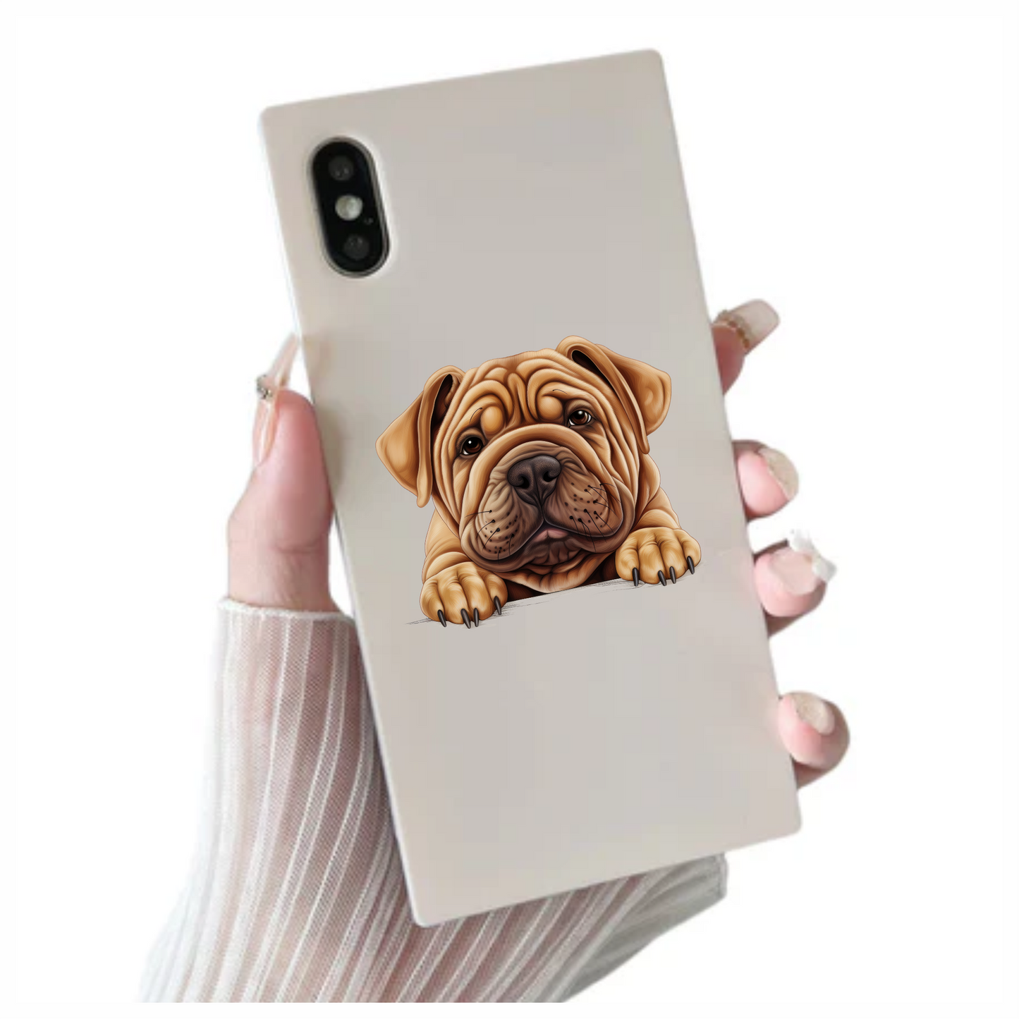 Brown Dog Bulldog Face Closeup Vinyl Sticker Decal