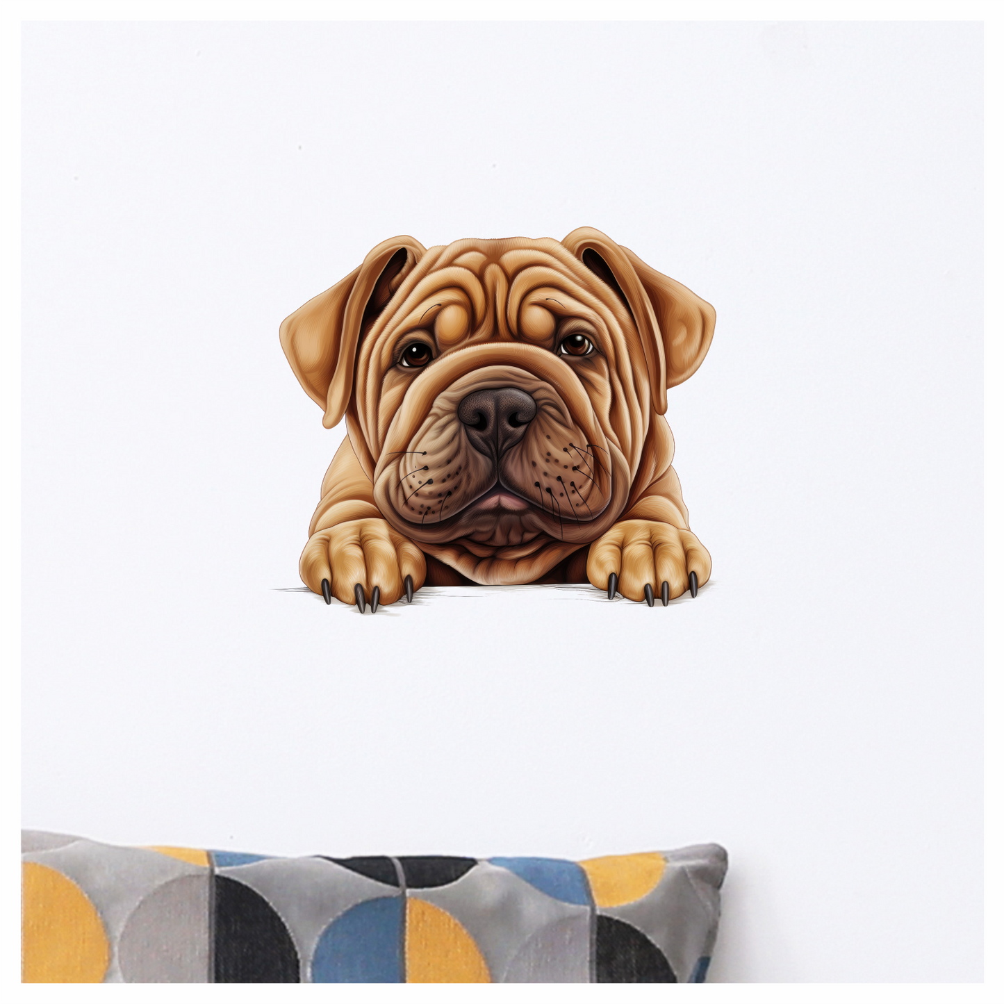 Brown Dog Bulldog Face Closeup Vinyl Sticker Decal