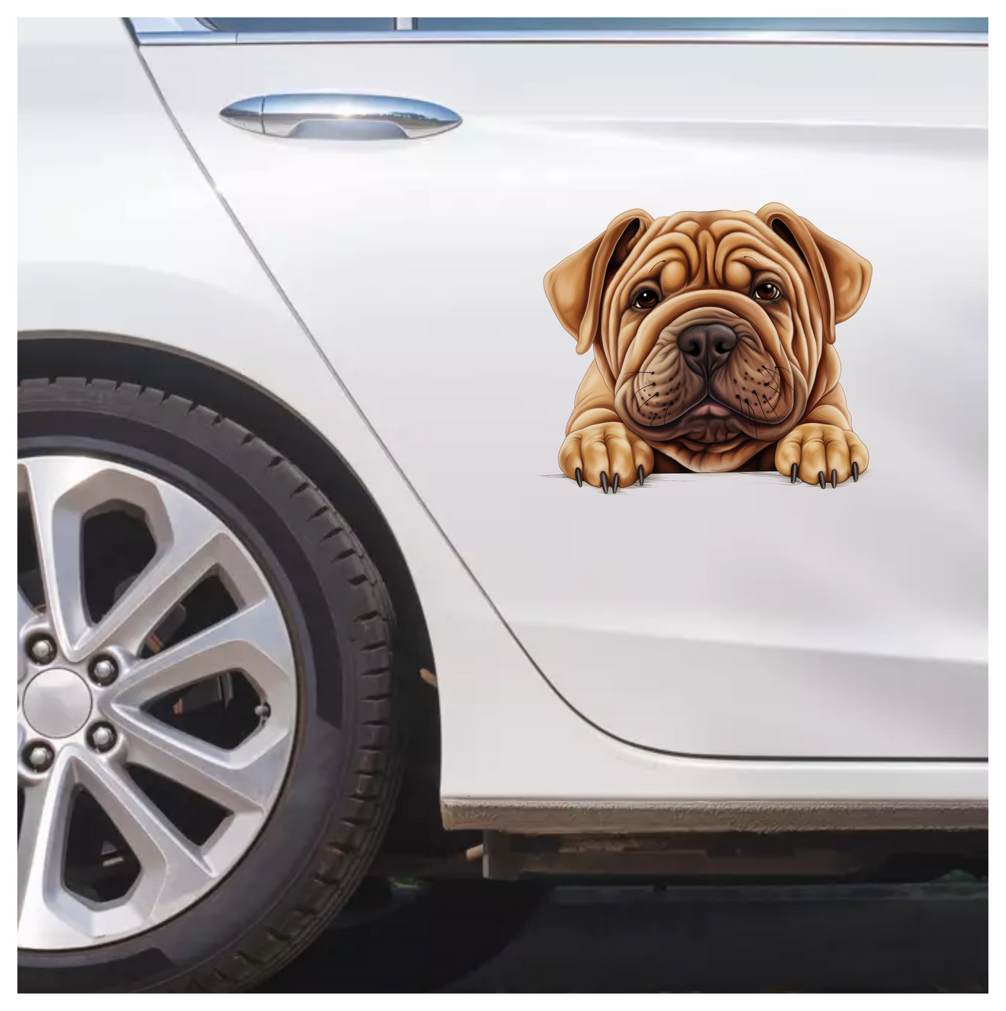 Brown Dog Bulldog Face Closeup Vinyl Sticker Decal