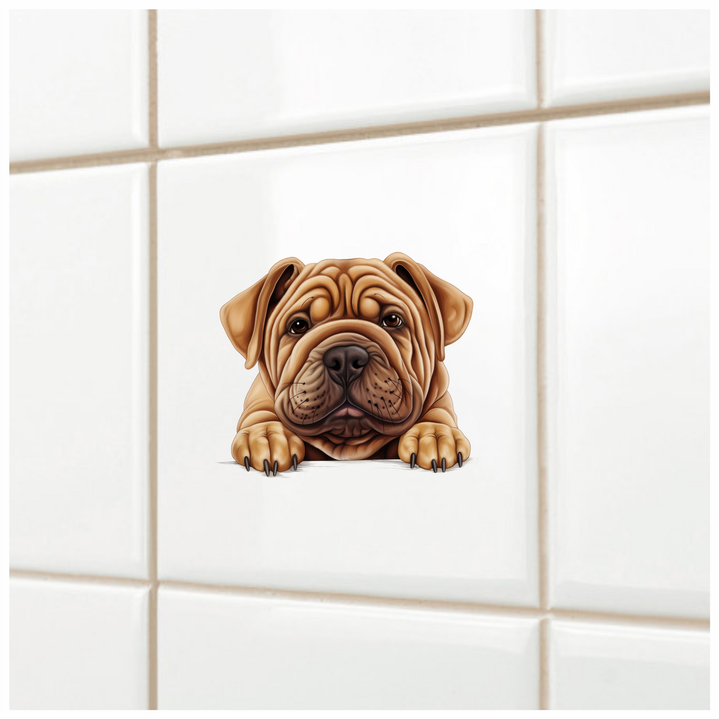 Brown Dog Bulldog Face Closeup Vinyl Sticker Decal