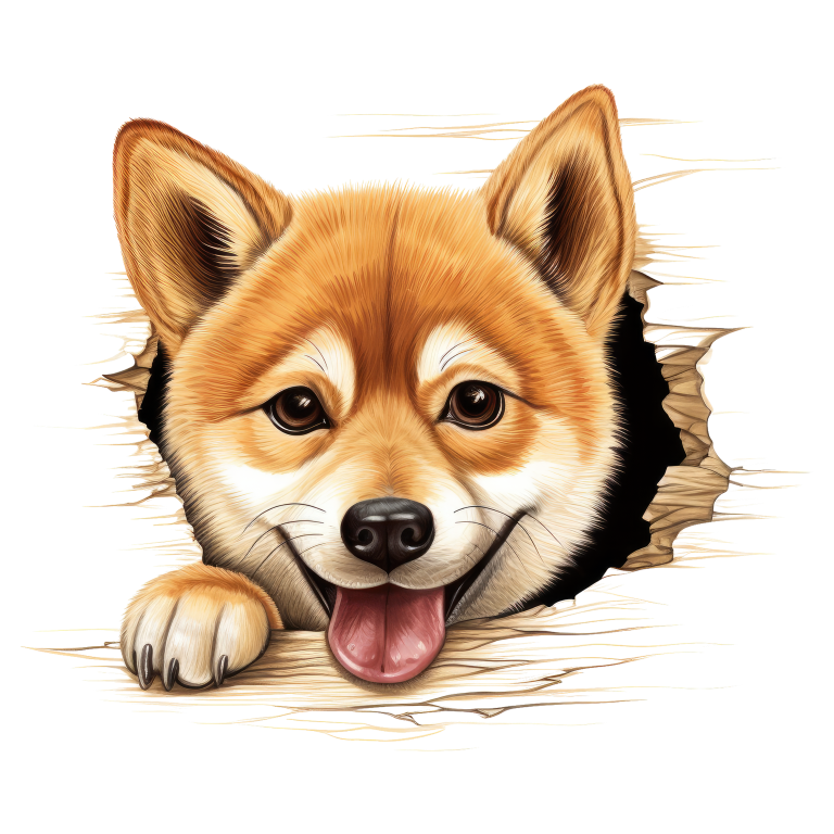 Brown Dog Shiba Inu Smiling Face Vinyl Sticker Decal