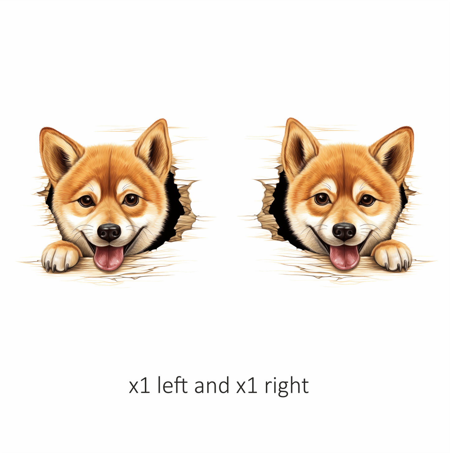 Brown Dog Shiba Inu Smiling Face Vinyl Sticker Decal