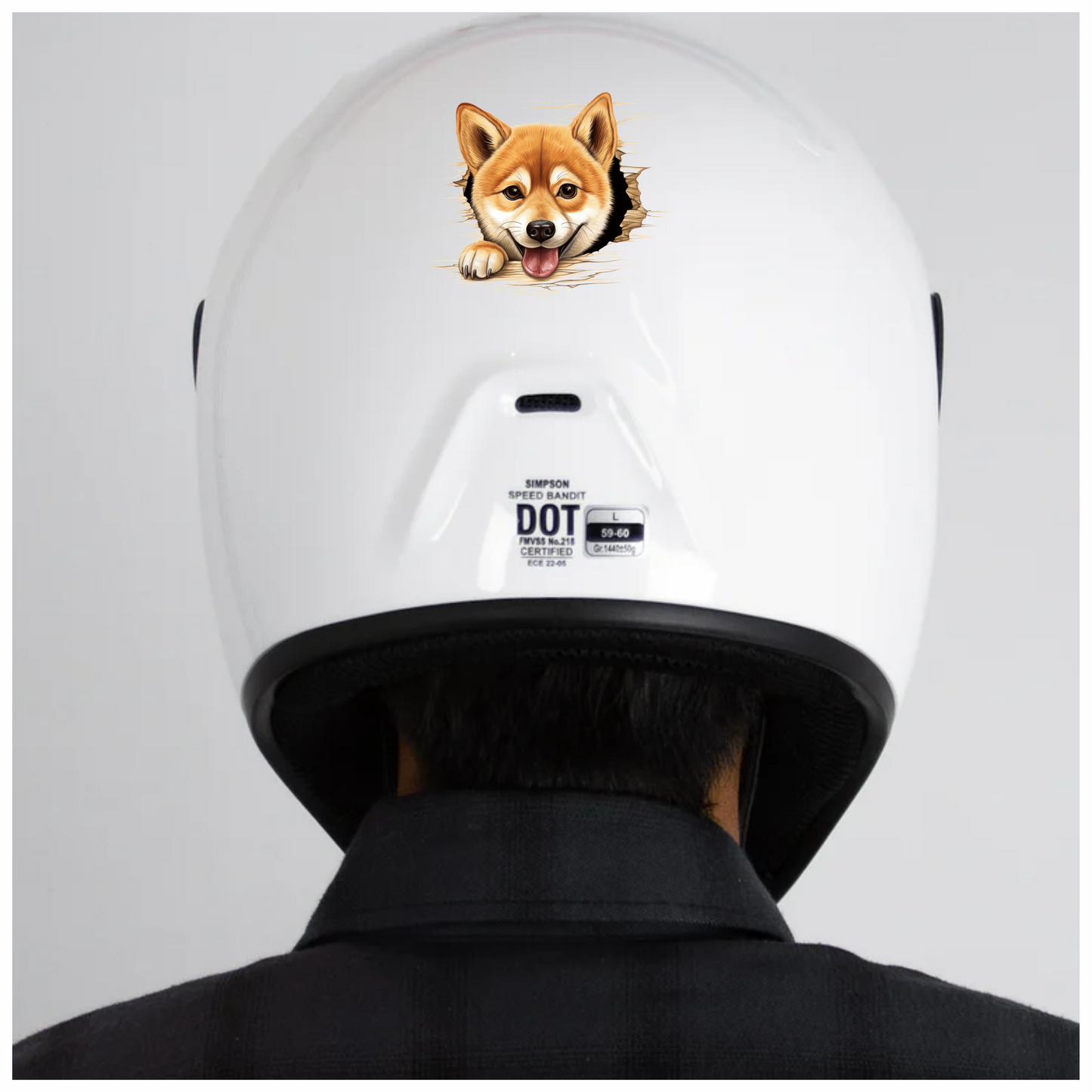 Brown Dog Shiba Inu Smiling Face Vinyl Sticker Decal