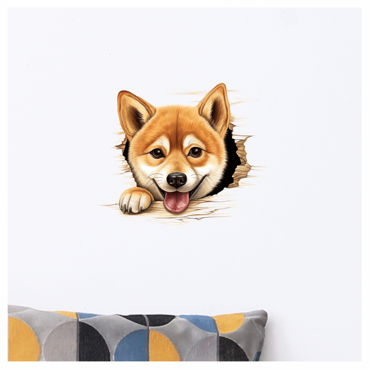 Brown Dog Shiba Inu Smiling Face Vinyl Sticker Decal