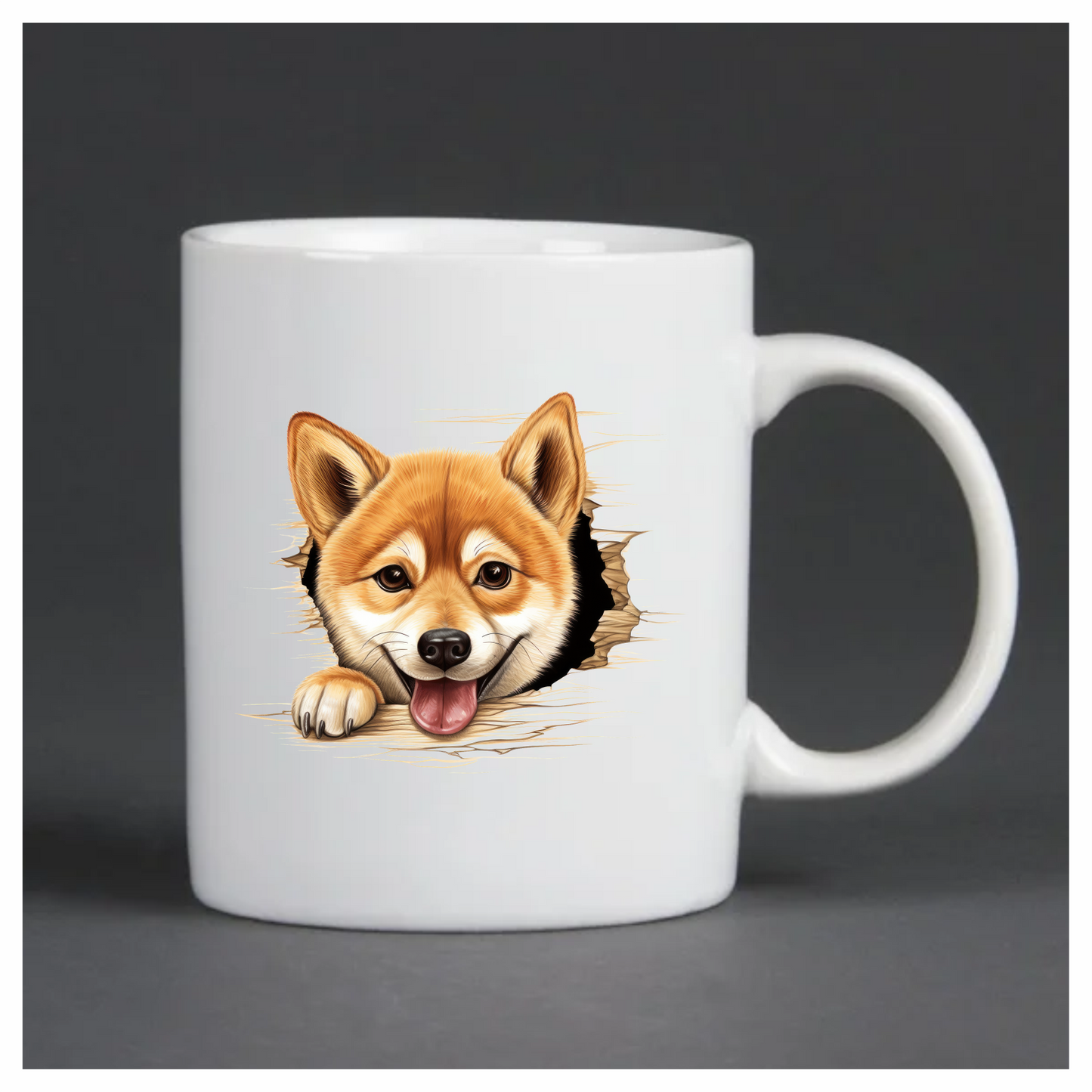 Brown Dog Shiba Inu Smiling Face Vinyl Sticker Decal