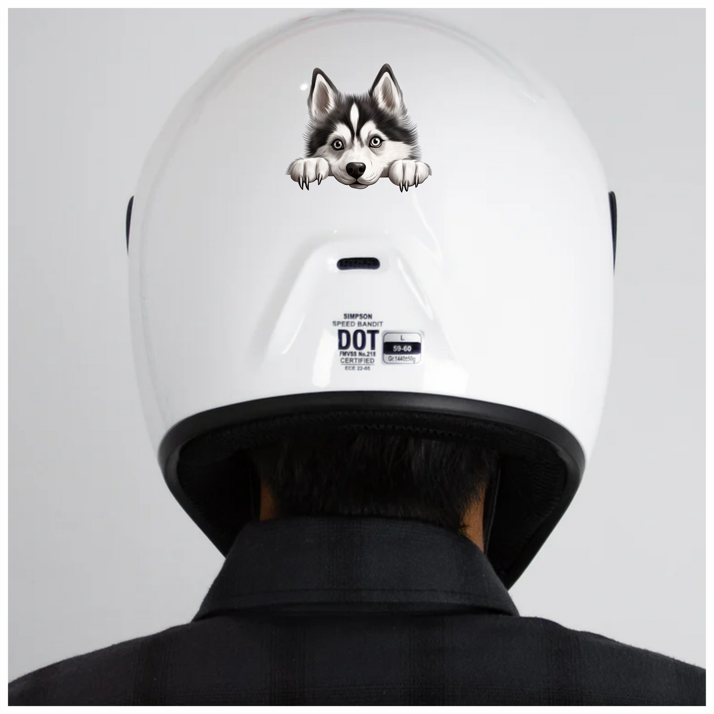 Black White Husky Dog Cute Vinyl Sticker Decal