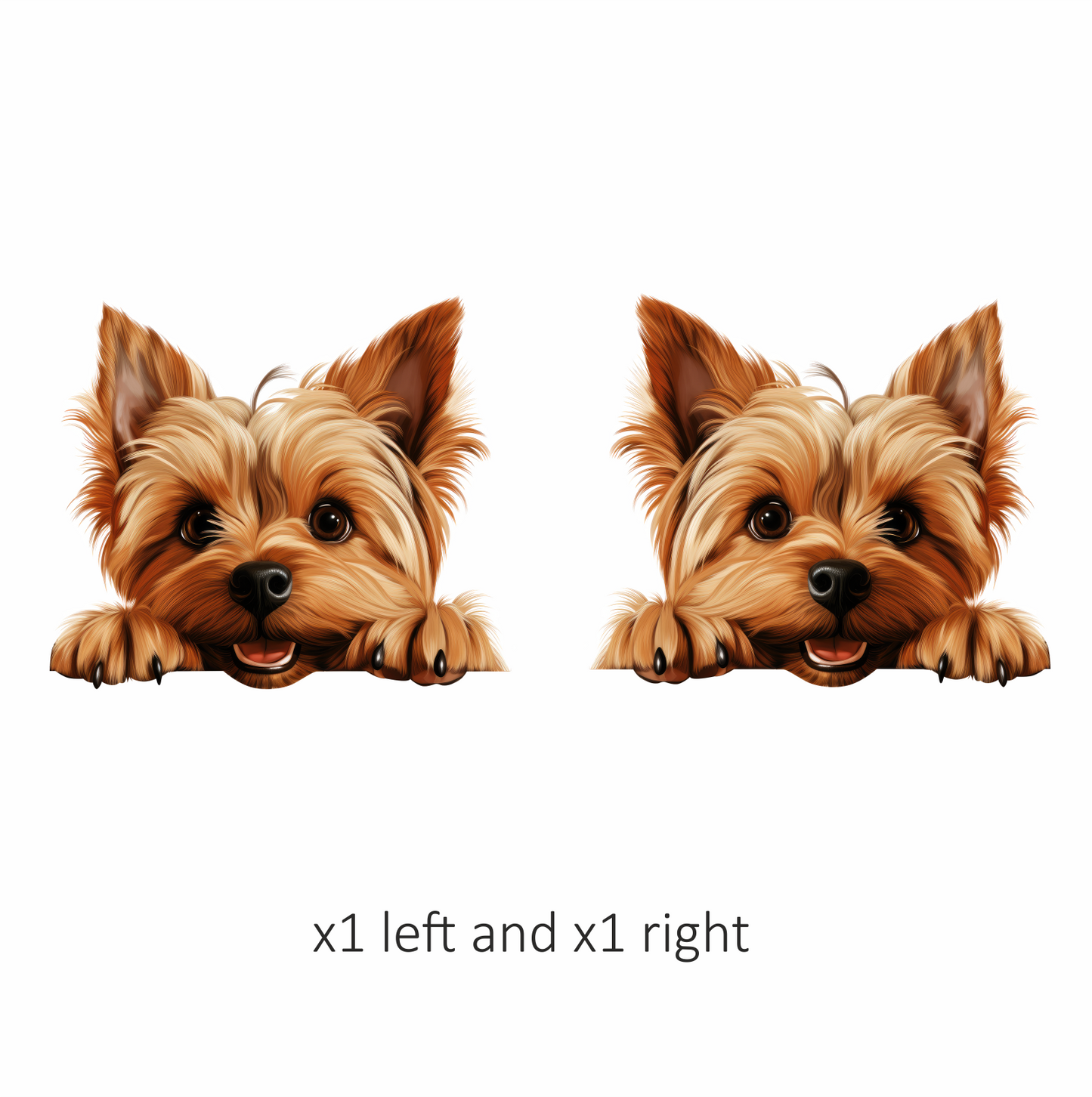 Brown Cute Dog Yorkshire Terrier Smiling Vinyl Sticker Decal