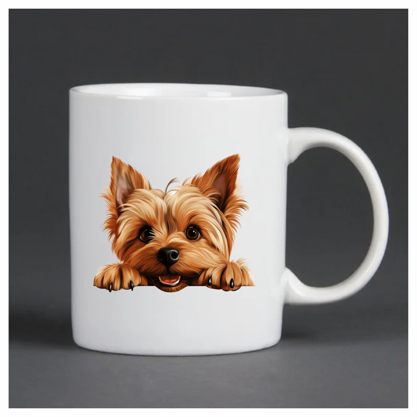 Brown Cute Dog Yorkshire Terrier Smiling Vinyl Sticker Decal
