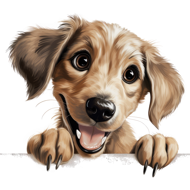 Brown Dog Puppy Cartoon Happy Vinyl Sticker Decal