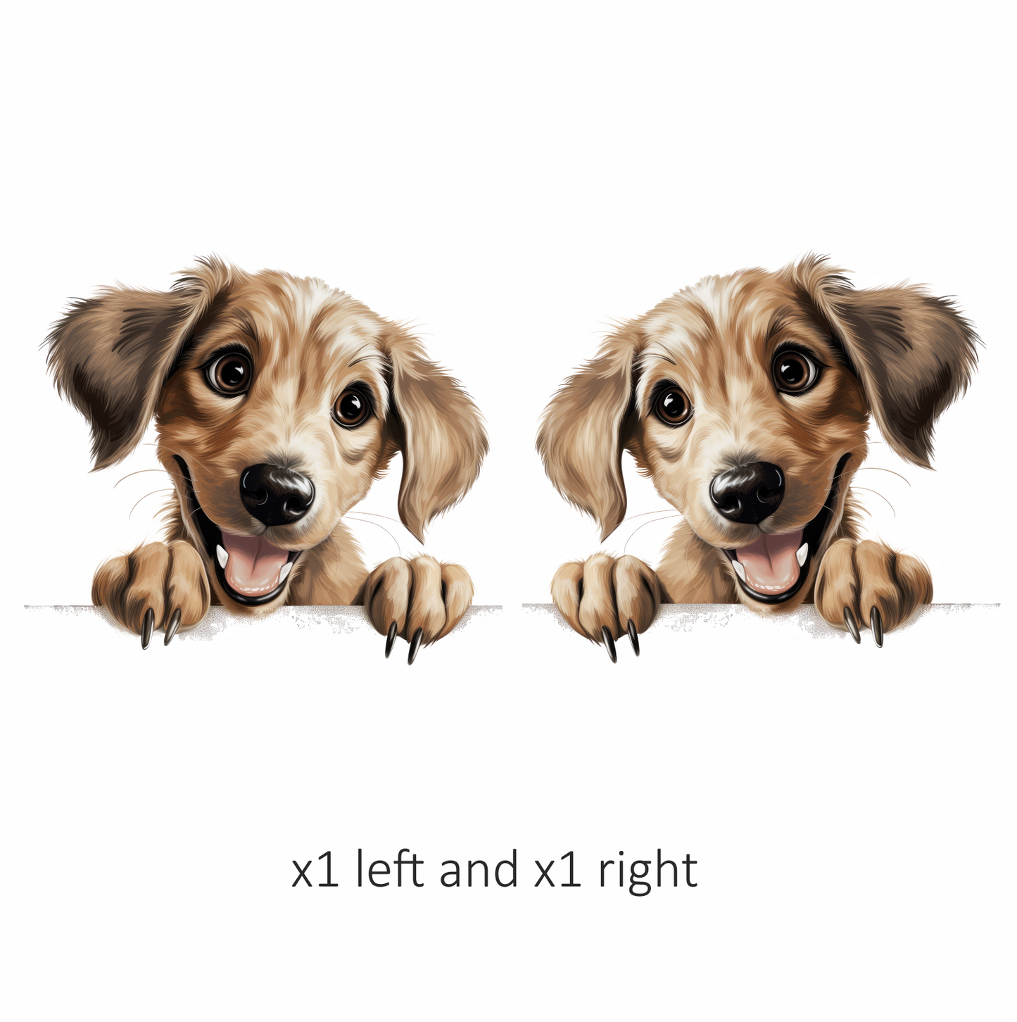 Brown Dog Puppy Cartoon Happy Vinyl Sticker Decal