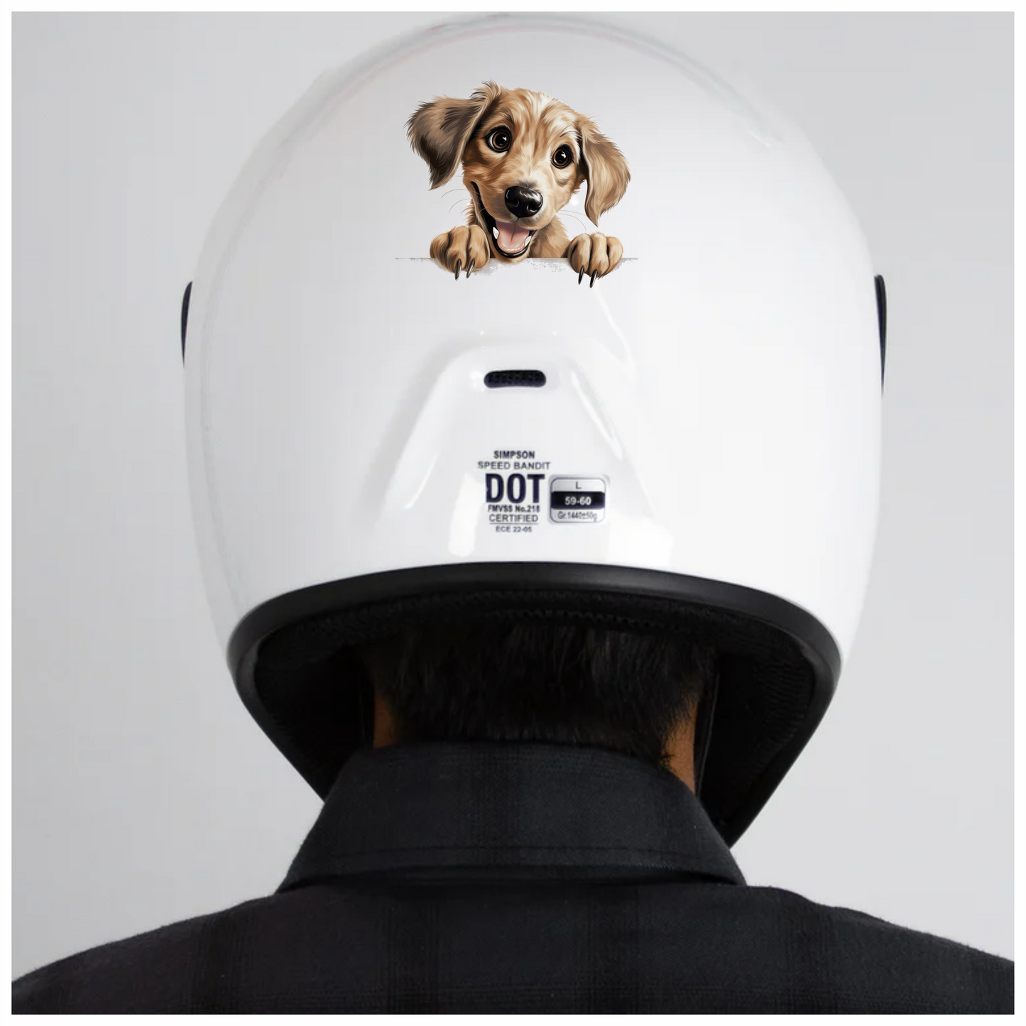 Brown Dog Puppy Cartoon Happy Vinyl Sticker Decal