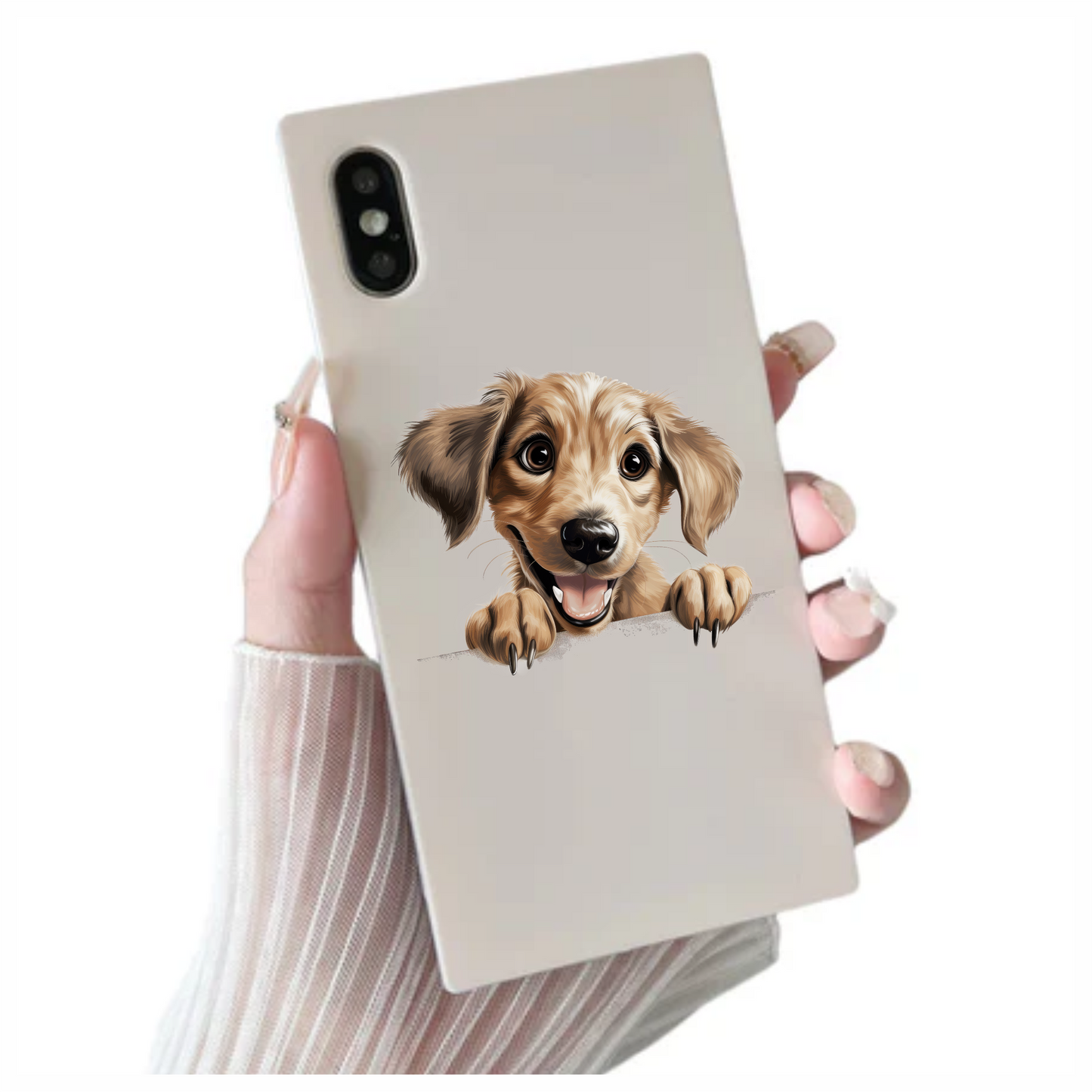 Brown Dog Puppy Cartoon Happy Vinyl Sticker Decal