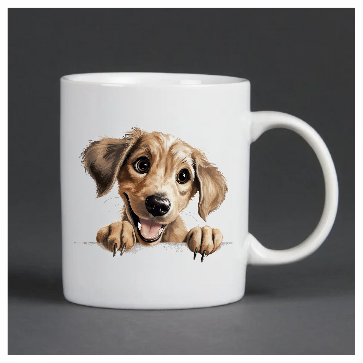 Brown Dog Puppy Cartoon Happy Vinyl Sticker Decal