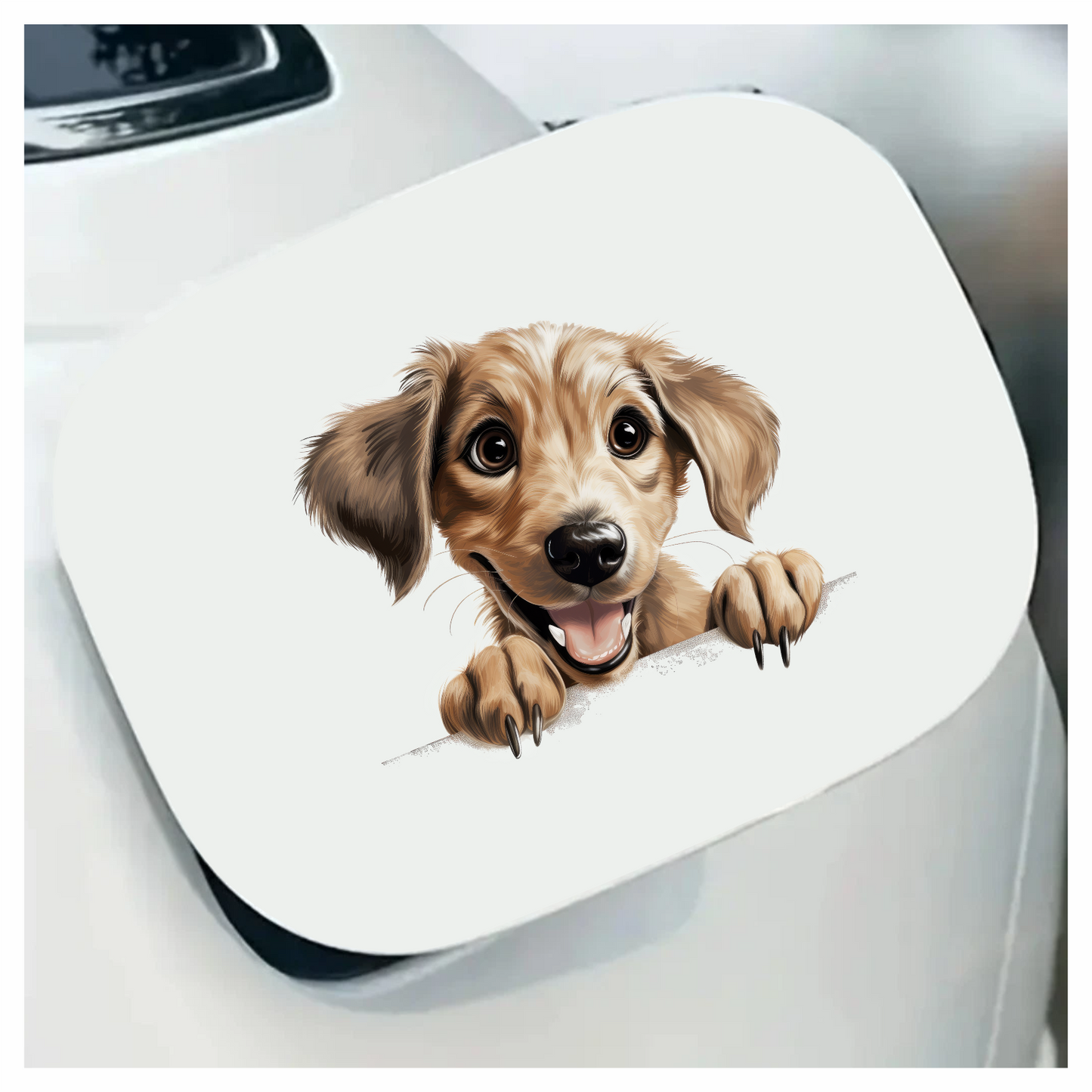 Brown Dog Puppy Cartoon Happy Vinyl Sticker Decal