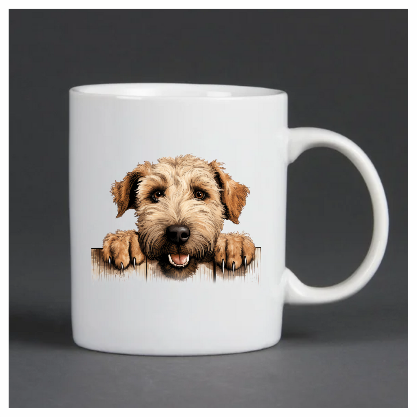 Brown Dog Terrier Fence Happy Vinyl Sticker Decal