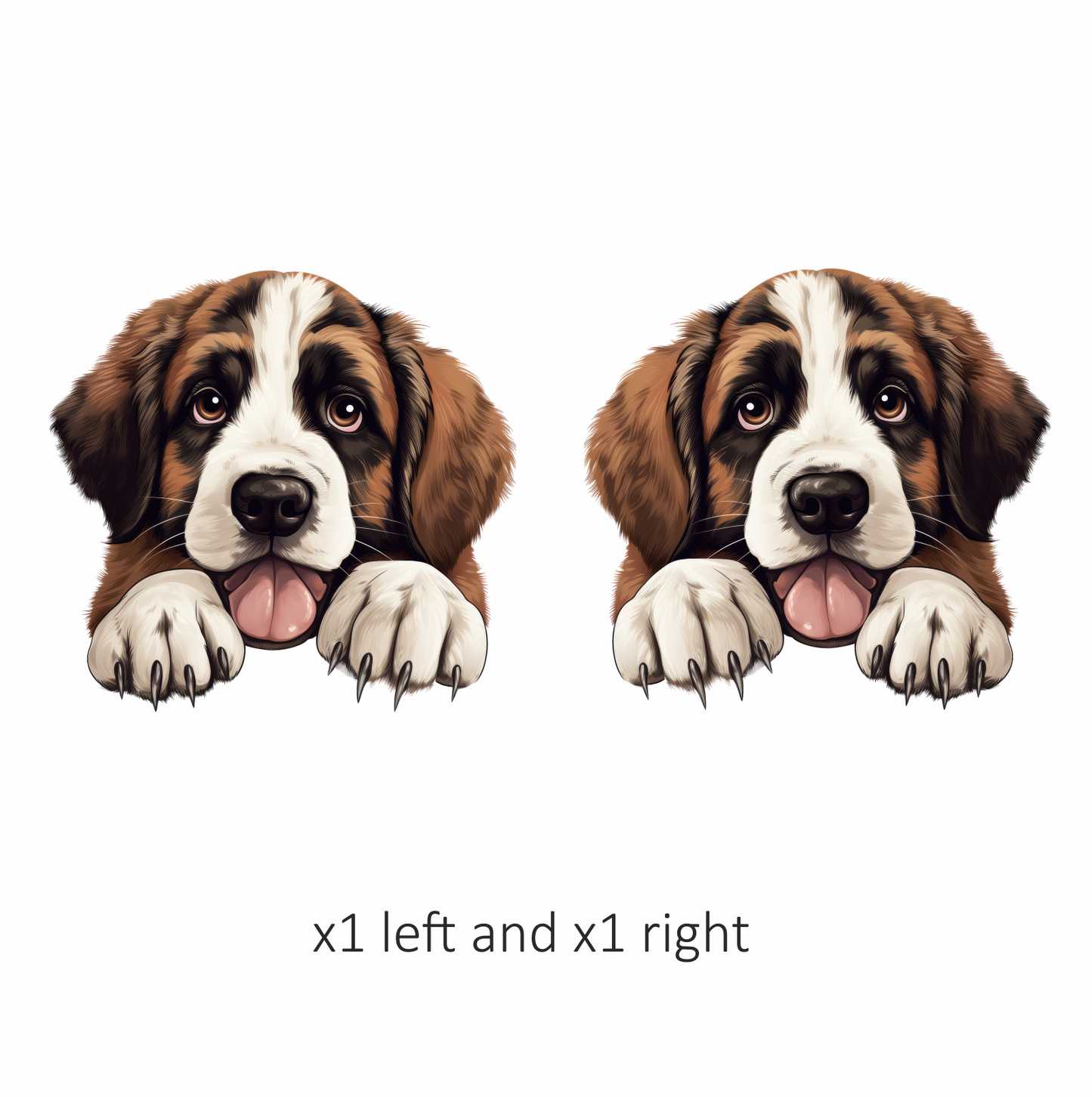Brown White Dog Saint Bernard Puppy Vinyl Sticker Decal