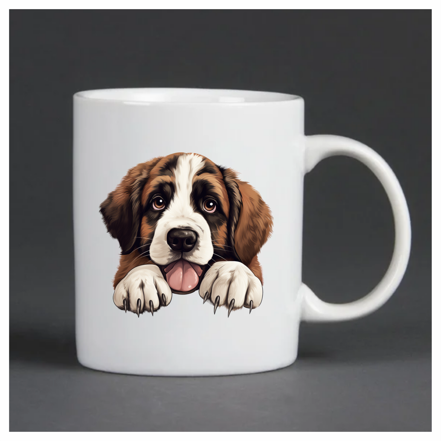 Brown White Dog Saint Bernard Puppy Vinyl Sticker Decal