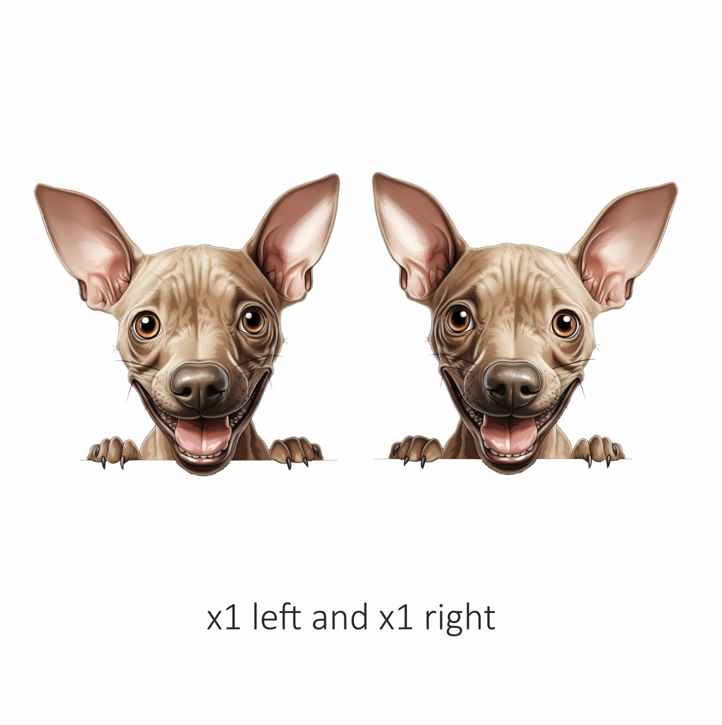 Brown Cartoon Chihuahua Dog Happy Vinyl Sticker Decal