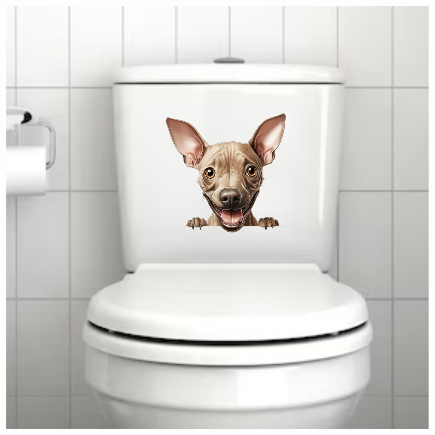 Brown Cartoon Chihuahua Dog Happy Vinyl Sticker Decal