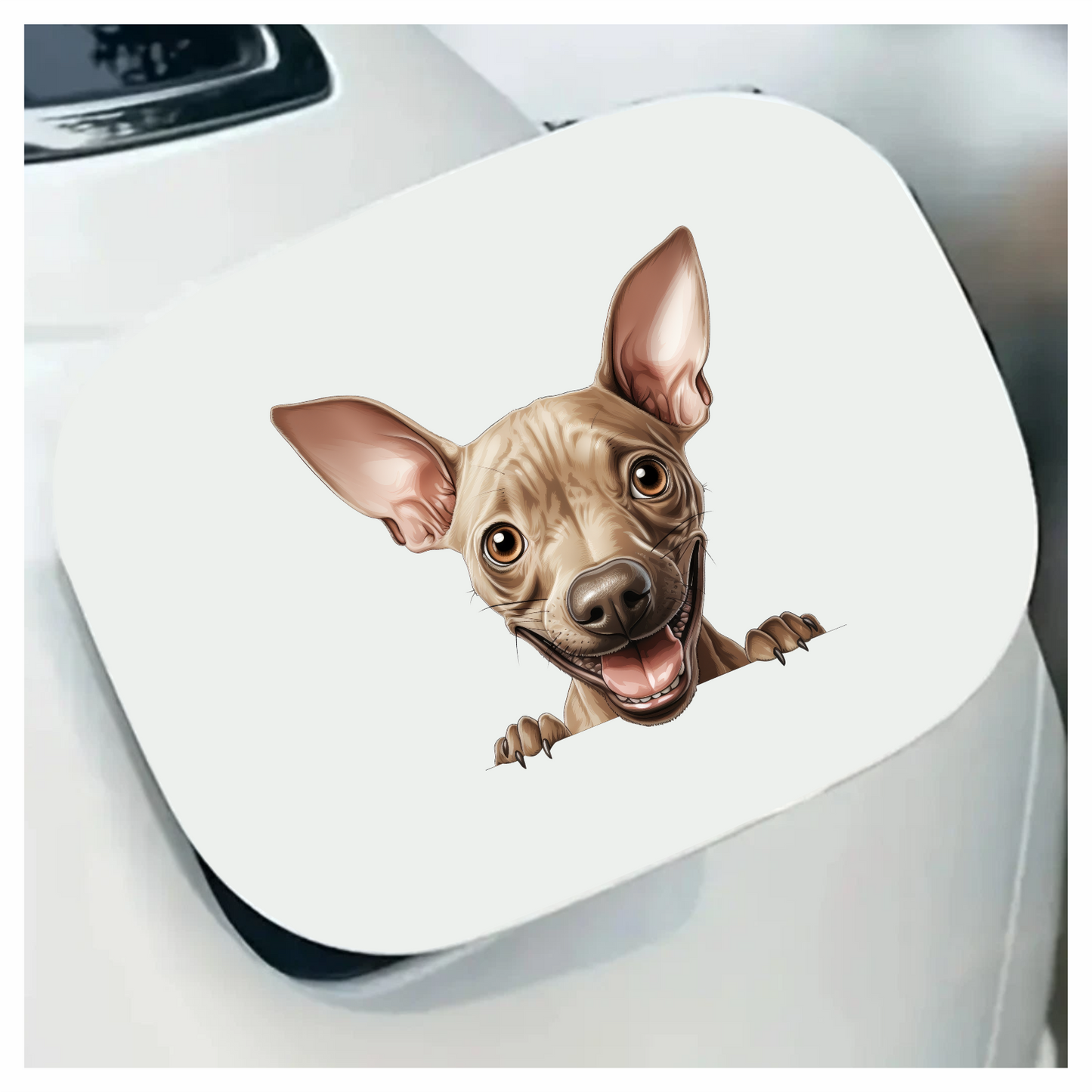 Brown Cartoon Chihuahua Dog Happy Vinyl Sticker Decal