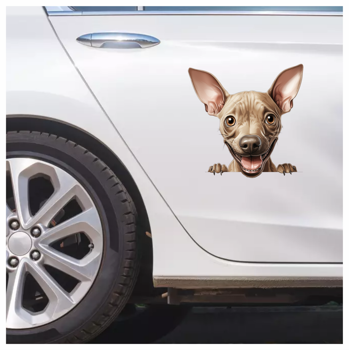 Brown Cartoon Chihuahua Dog Happy Vinyl Sticker Decal