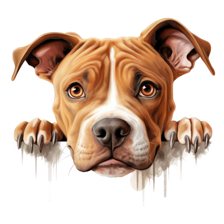 Brown Dog Pitbull Paws Cute Vinyl Sticker Decal