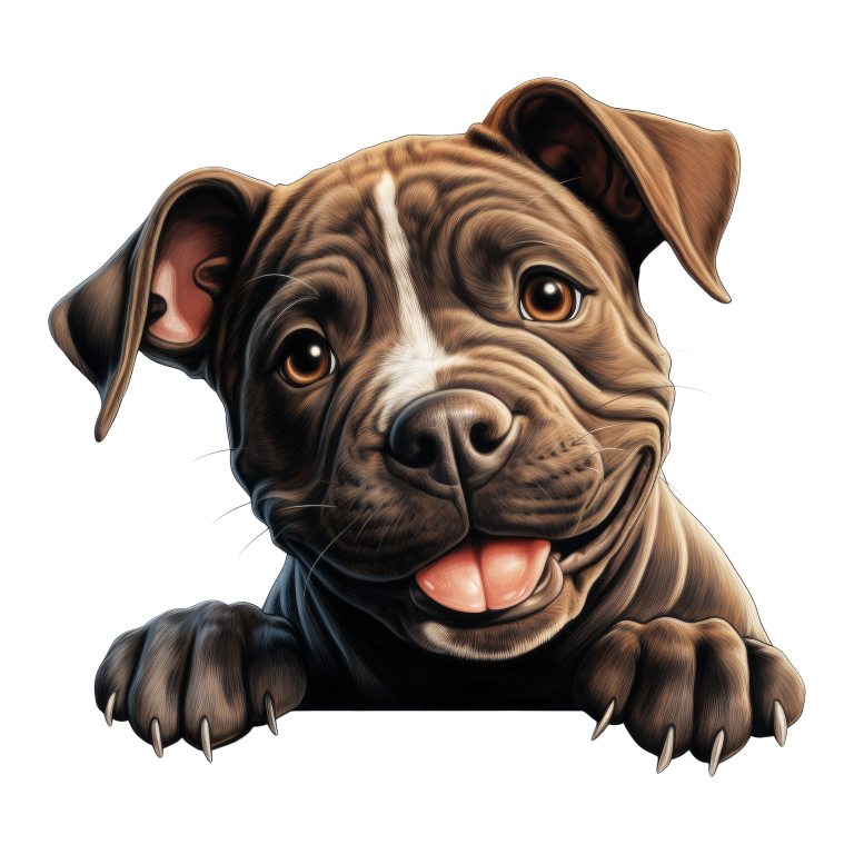 Brown Puppy Bulldog Smiling Cute Vinyl Sticker Decal