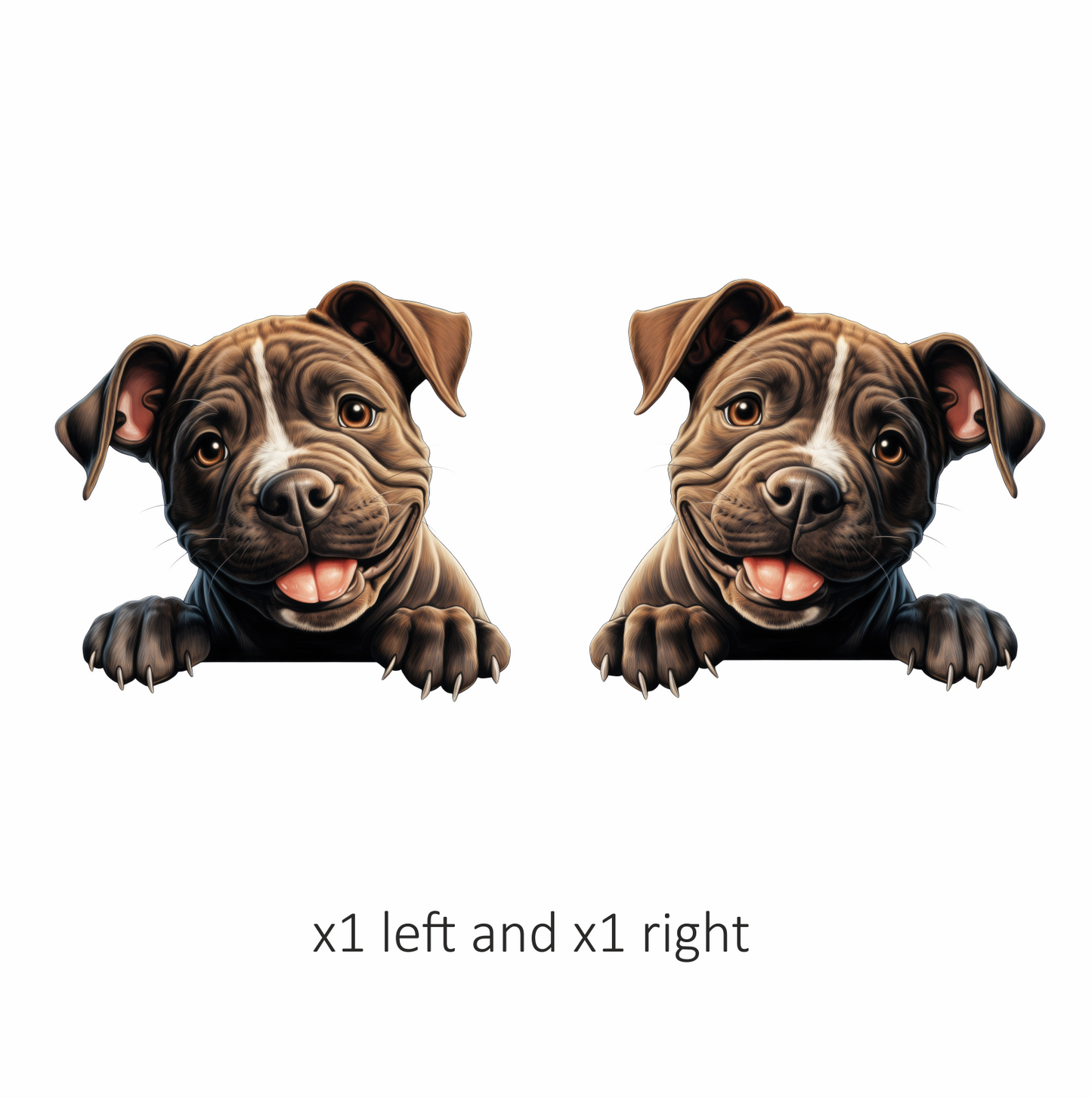 Brown Puppy Bulldog Smiling Cute Vinyl Sticker Decal
