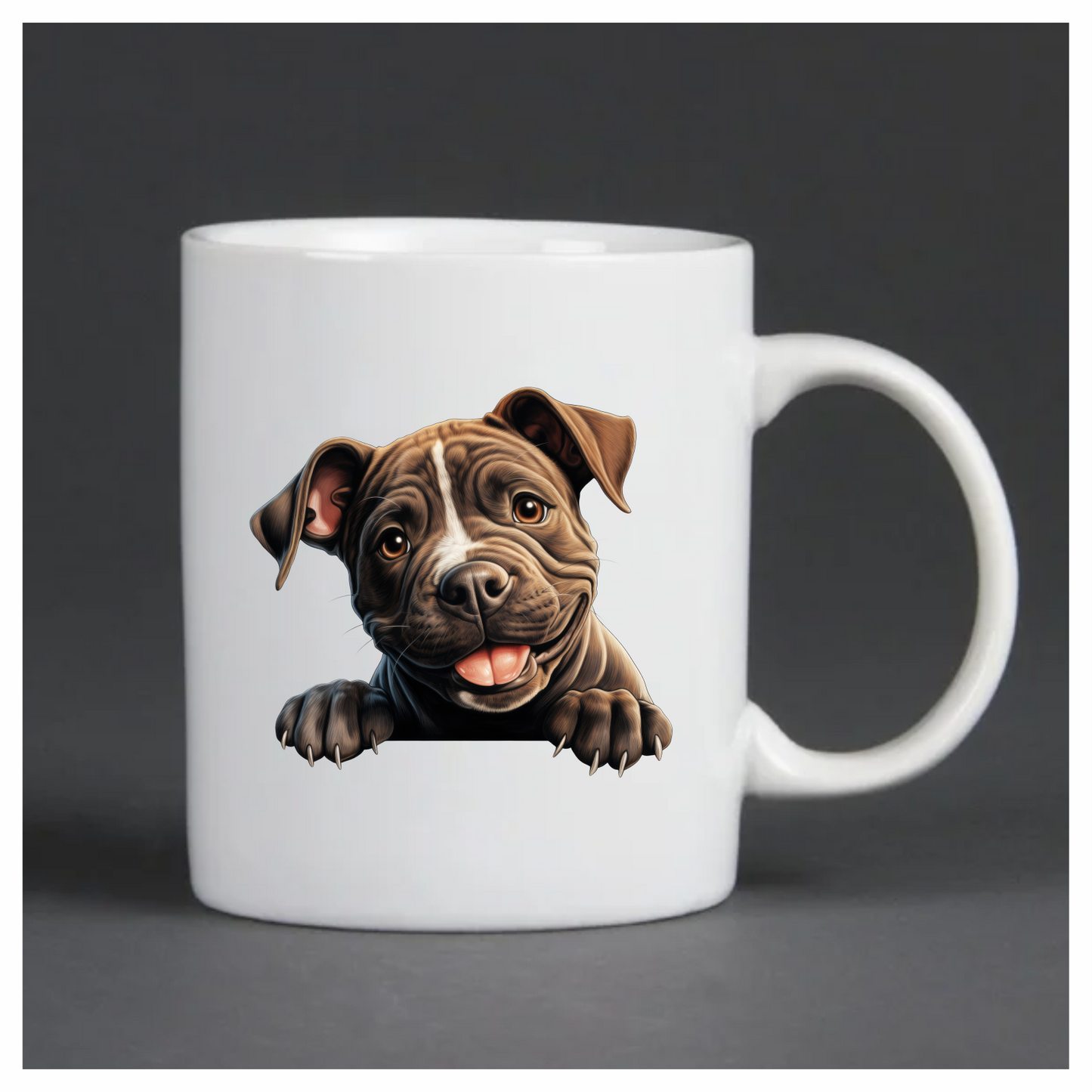 Brown Puppy Bulldog Smiling Cute Vinyl Sticker Decal