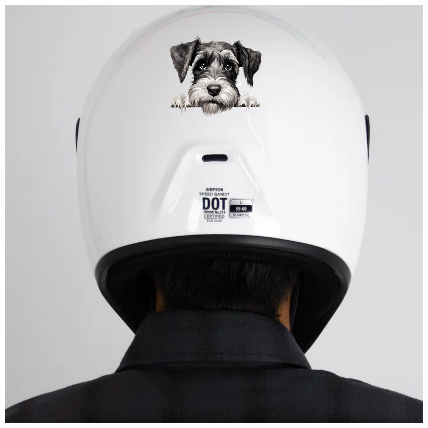 Black White Dog Schnauzer Face Vinyl Sticker Decal