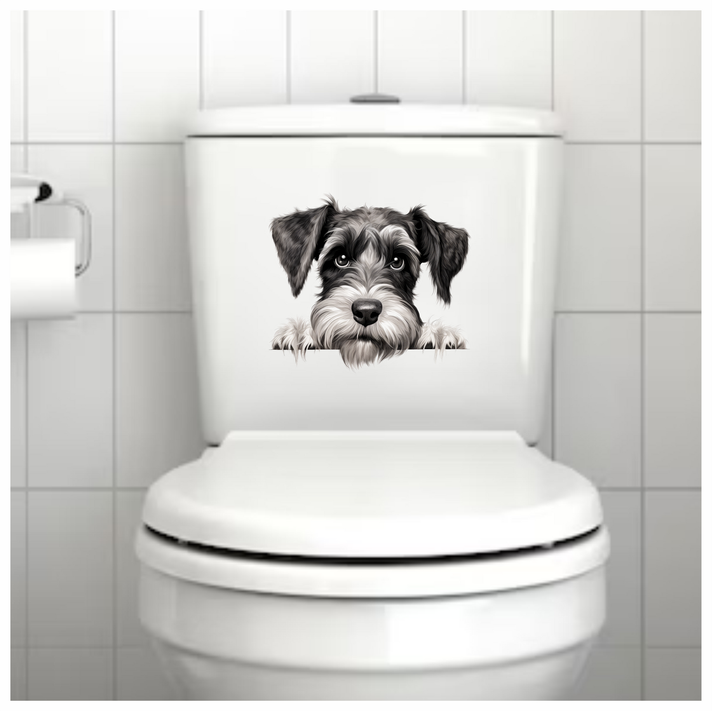 Black White Dog Schnauzer Face Vinyl Sticker Decal