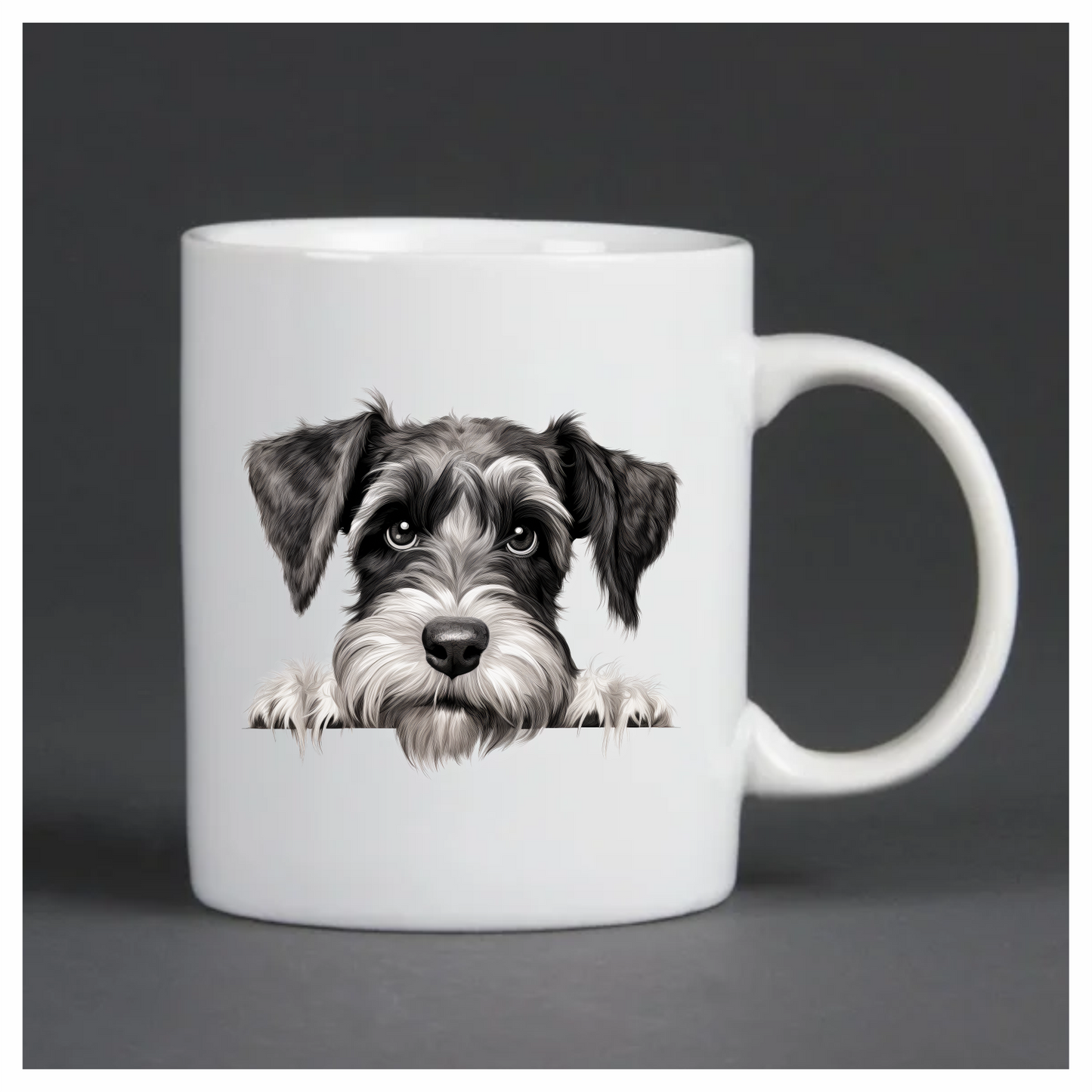 Black White Dog Schnauzer Face Vinyl Sticker Decal