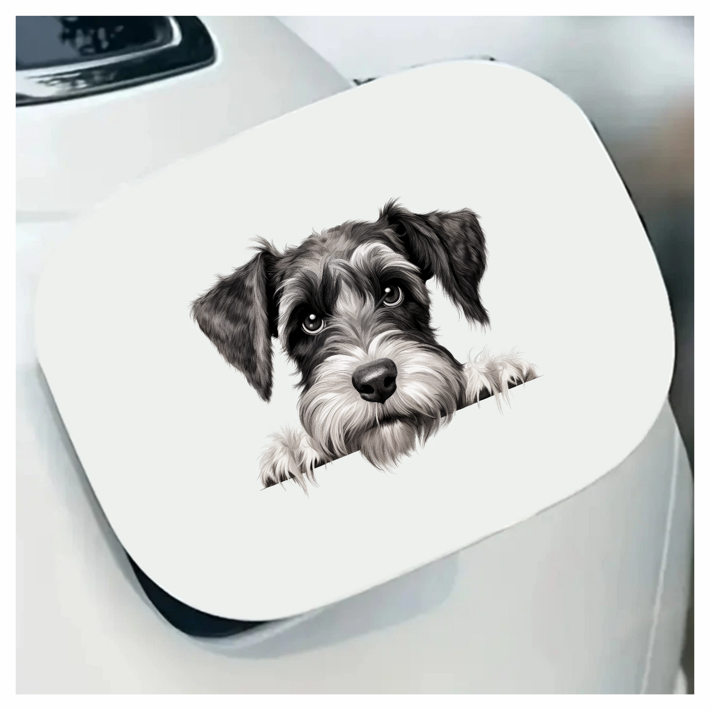 Black White Dog Schnauzer Face Vinyl Sticker Decal