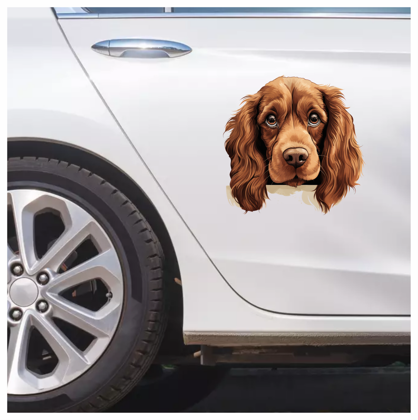 Brown Dog Cocker Spaniel Face Vinyl Sticker Decal
