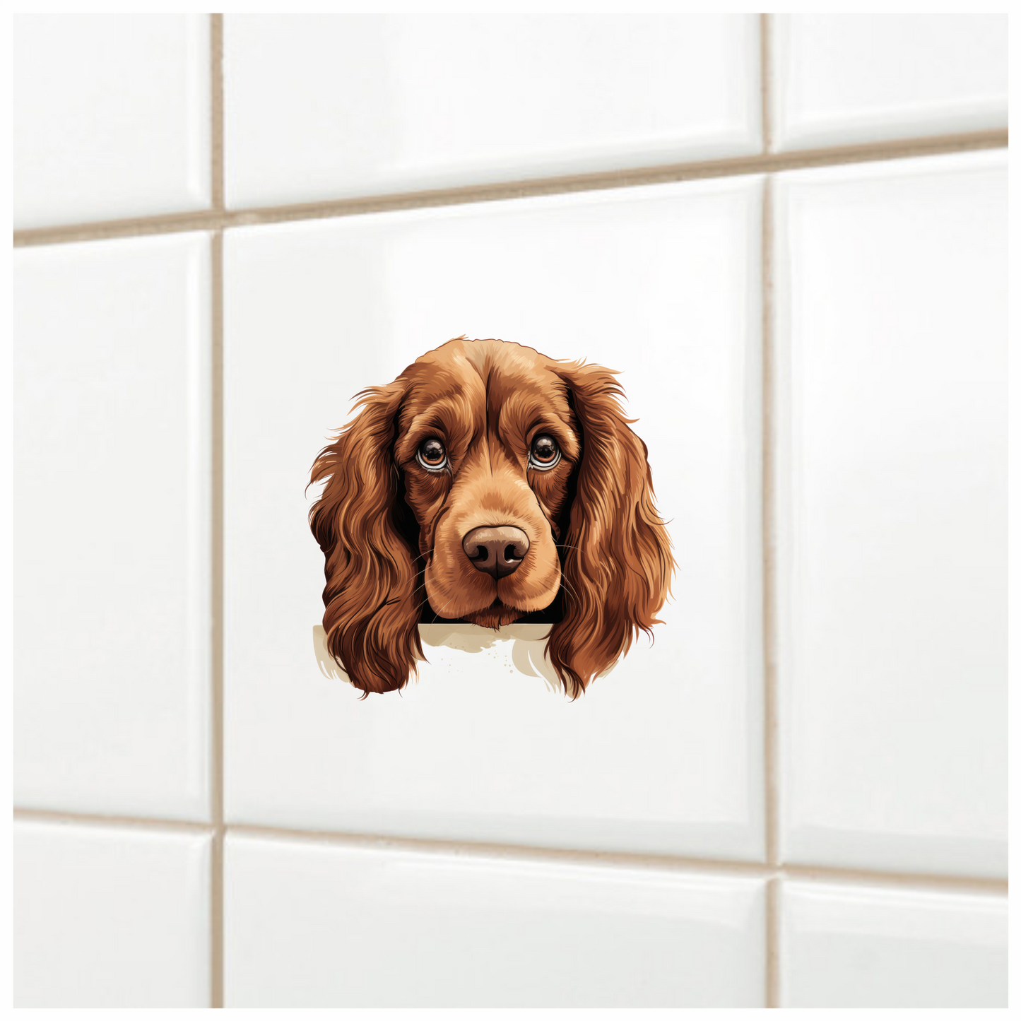 Brown Dog Cocker Spaniel Face Vinyl Sticker Decal