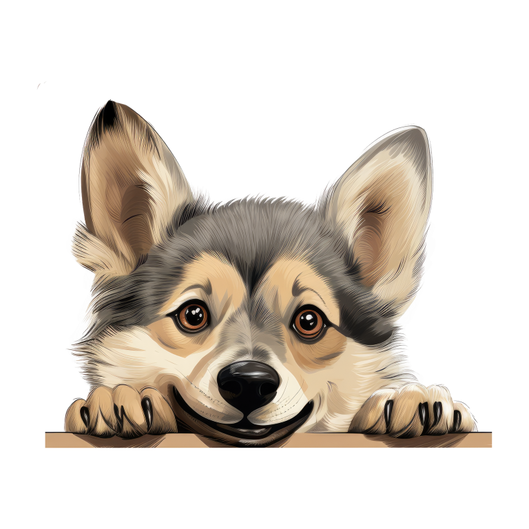 Brown Cute Dog Corgi Face Vinyl Sticker Decal