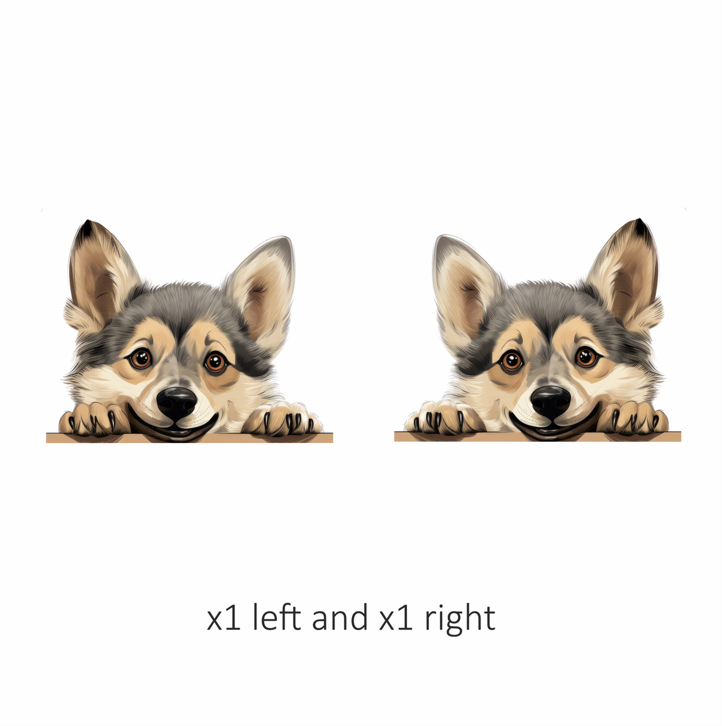 Brown Cute Dog Corgi Face Vinyl Sticker Decal