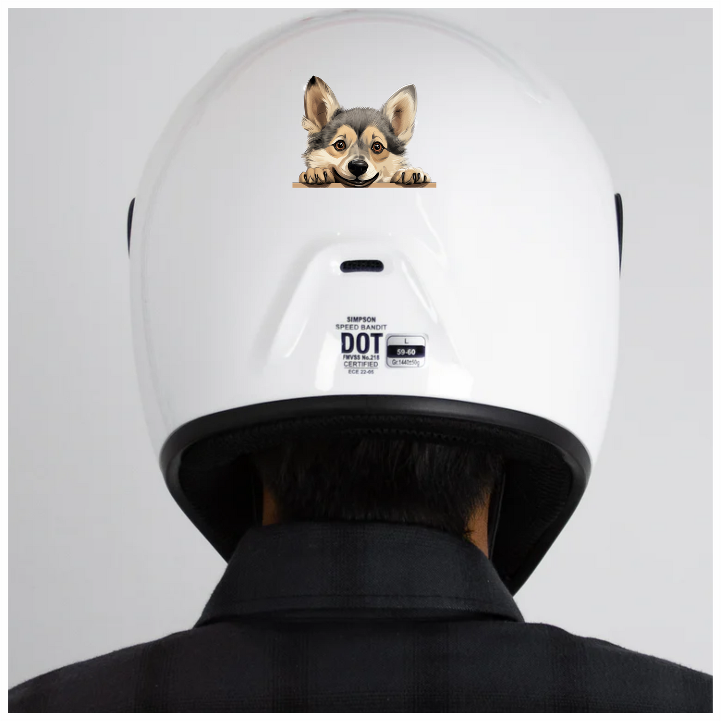 Brown Cute Dog Corgi Face Vinyl Sticker Decal