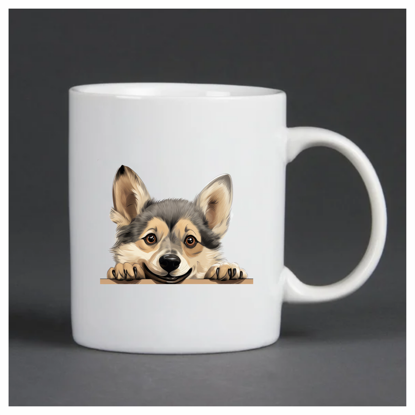 Brown Cute Dog Corgi Face Vinyl Sticker Decal