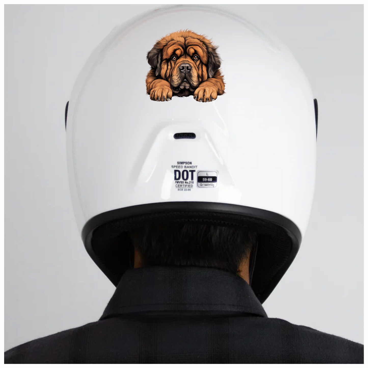 Brown Dog Tibetan Mastiff Portrait Vinyl Sticker Decal