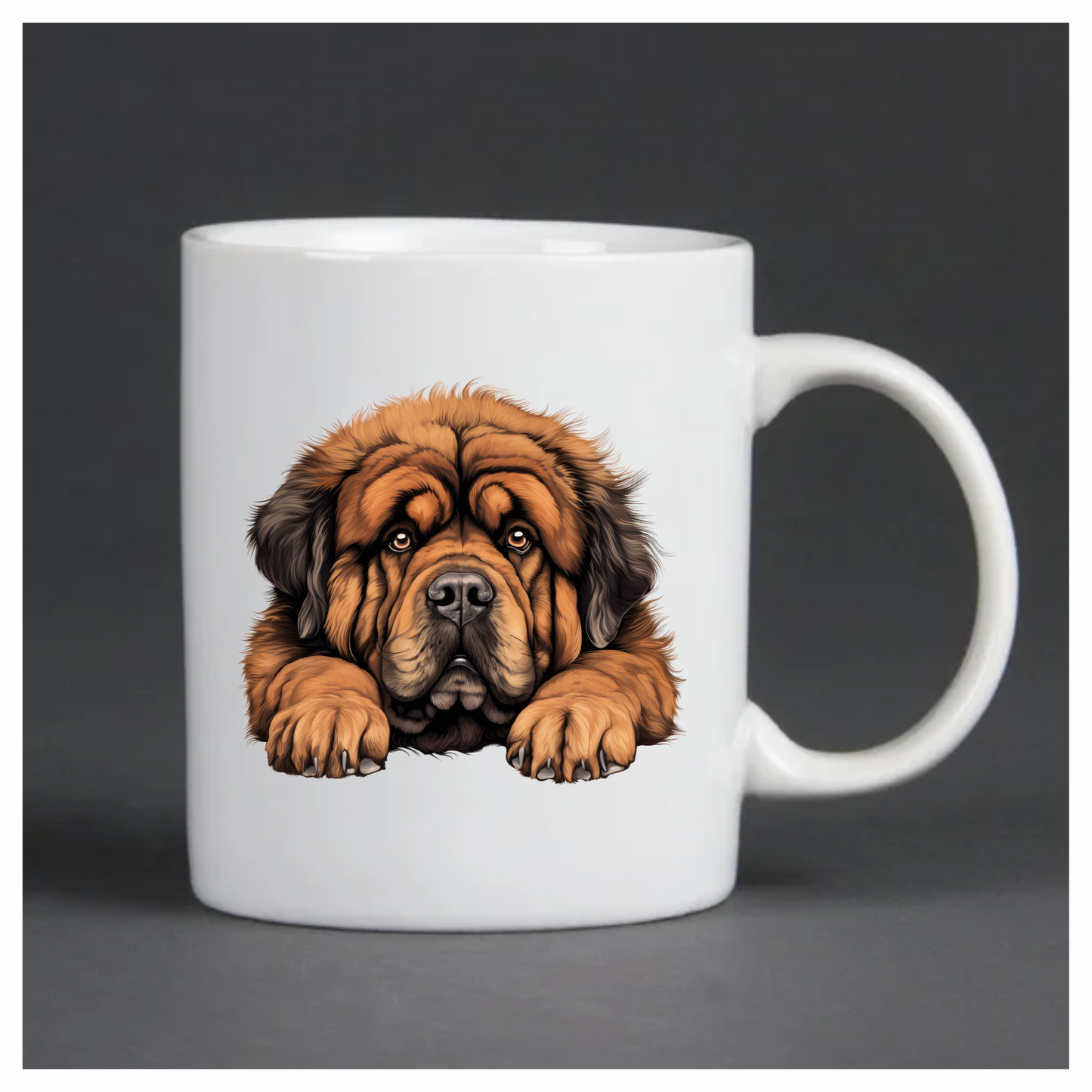 Brown Dog Tibetan Mastiff Portrait Vinyl Sticker Decal