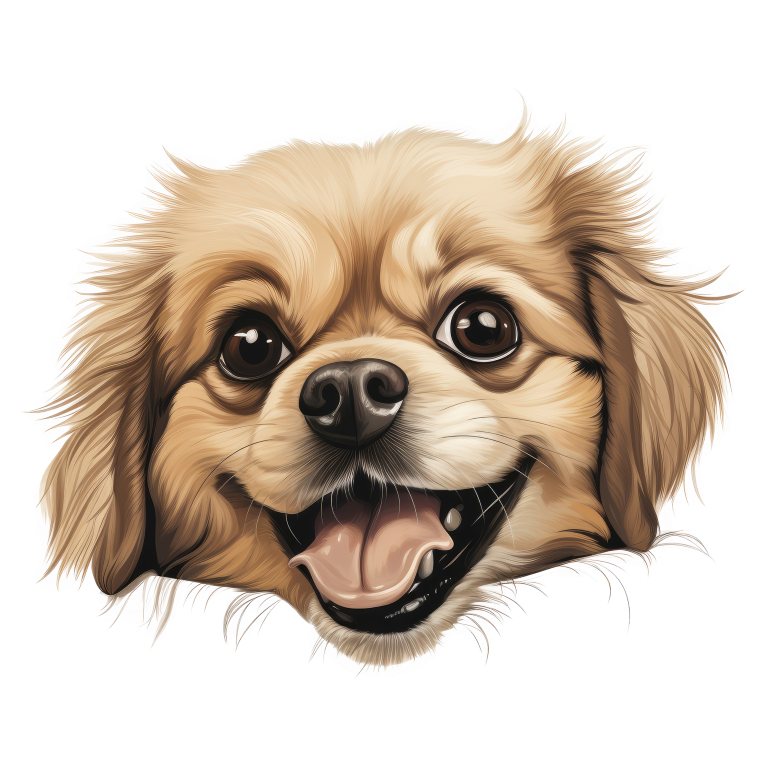 Beige Dog Spaniel Happy Face Vinyl Sticker Decal