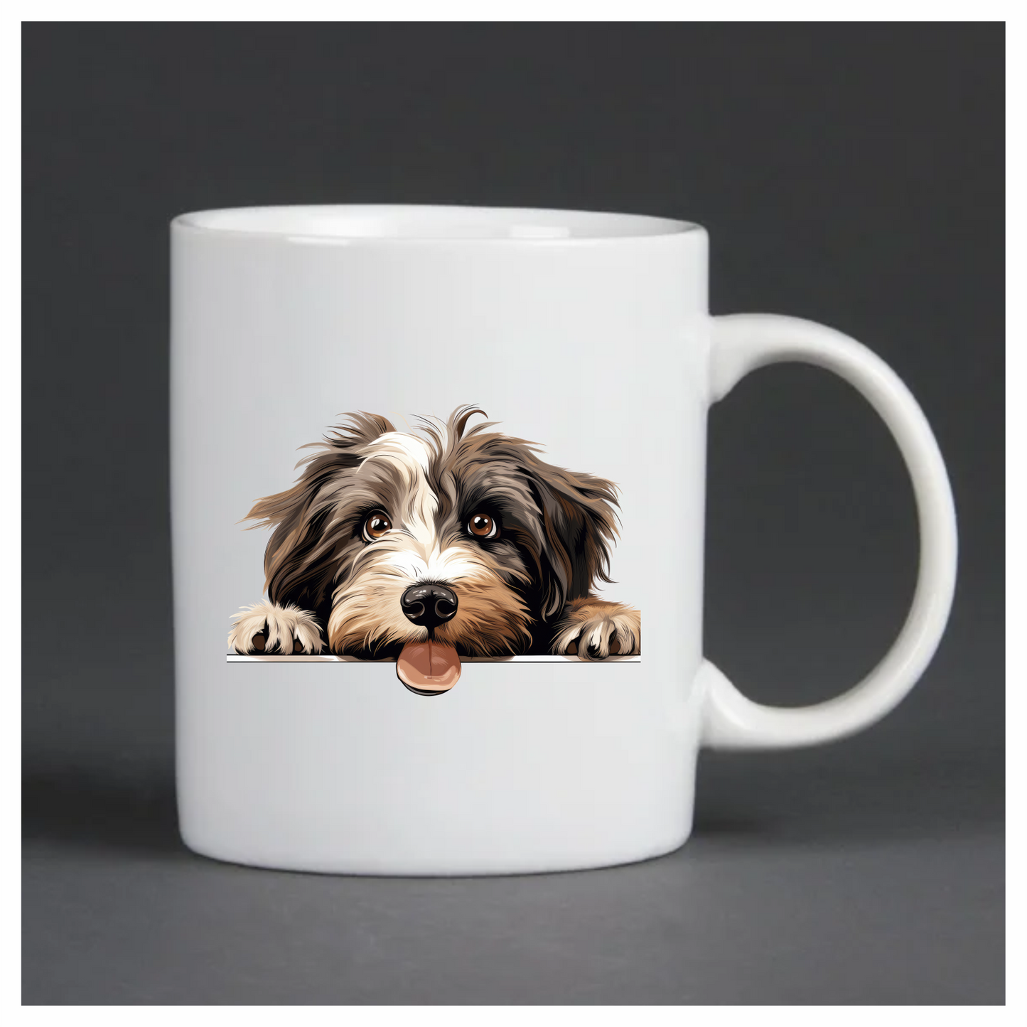 Brown White Dog Shaggy Terrier Vinyl Sticker Decal