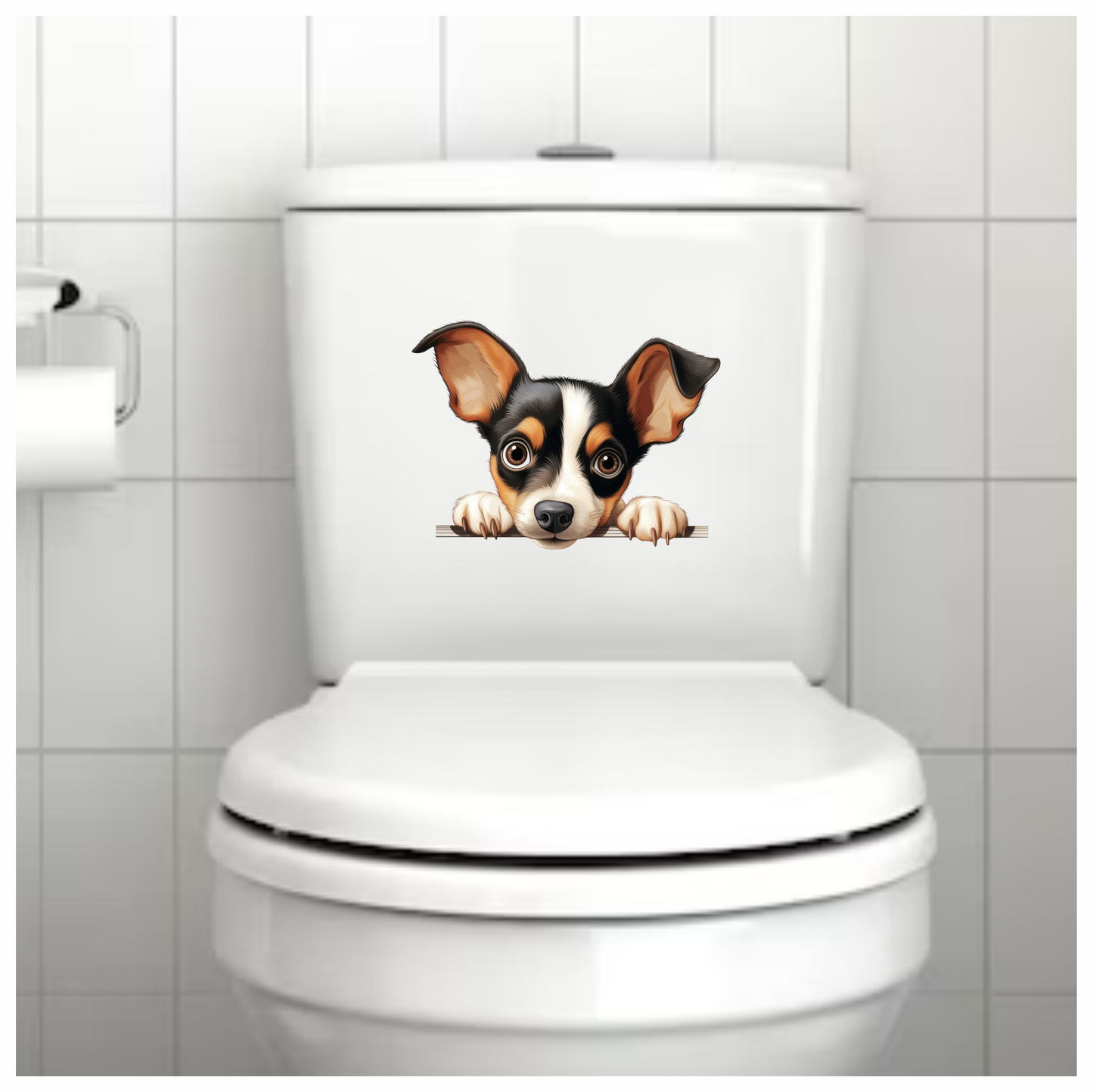 Black White Dog Terrier Cute Vinyl Sticker Decal