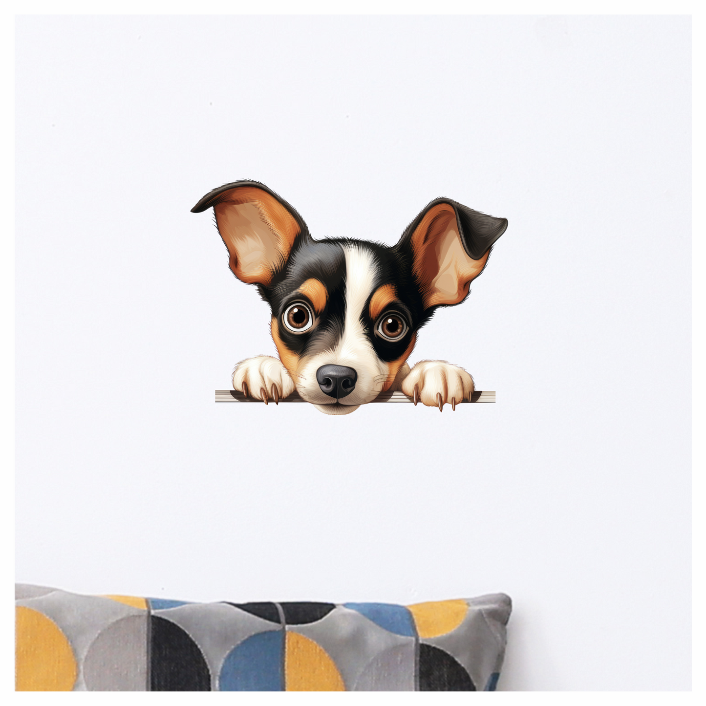 Black White Dog Terrier Cute Vinyl Sticker Decal