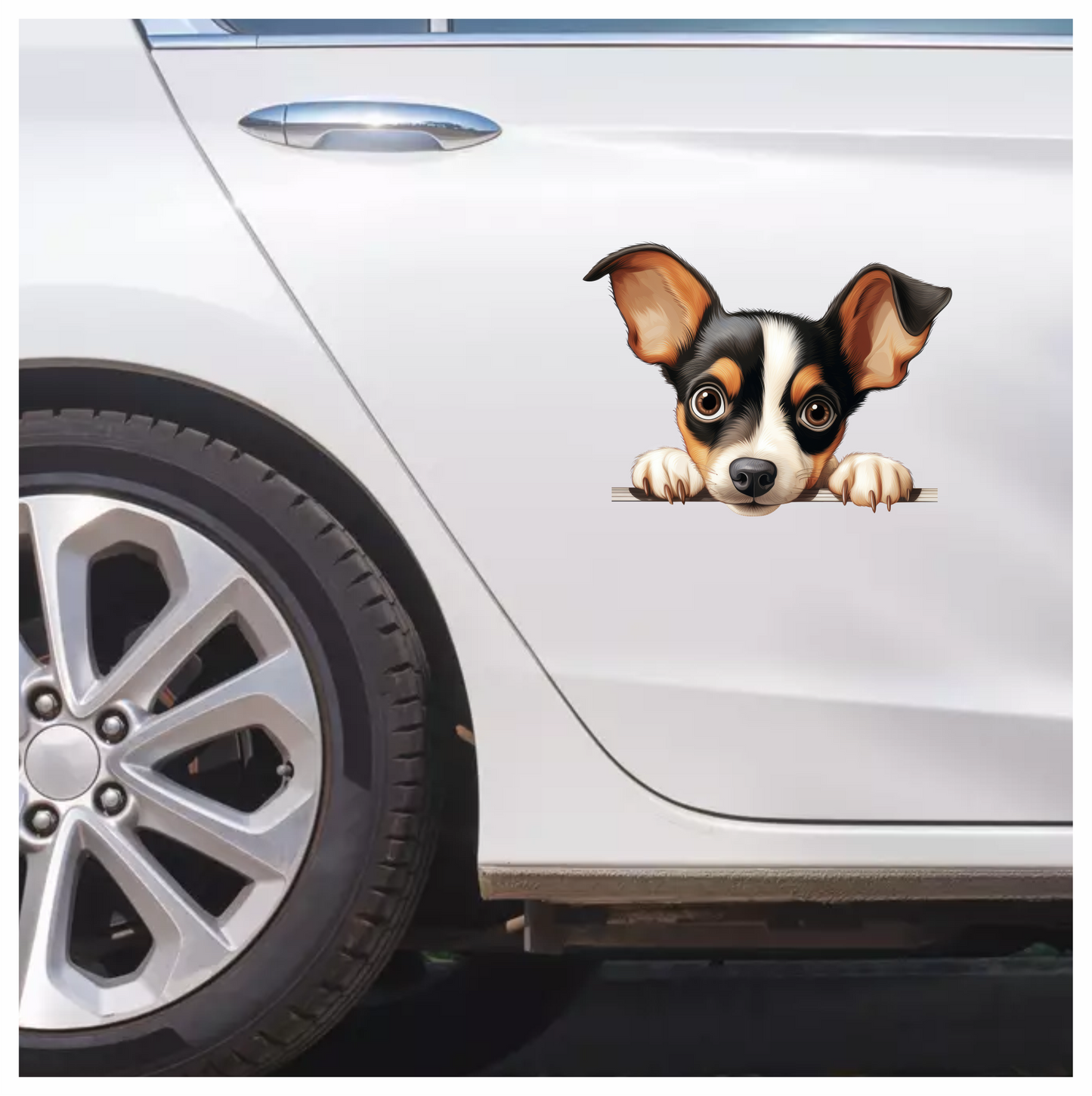 Black White Dog Terrier Cute Vinyl Sticker Decal