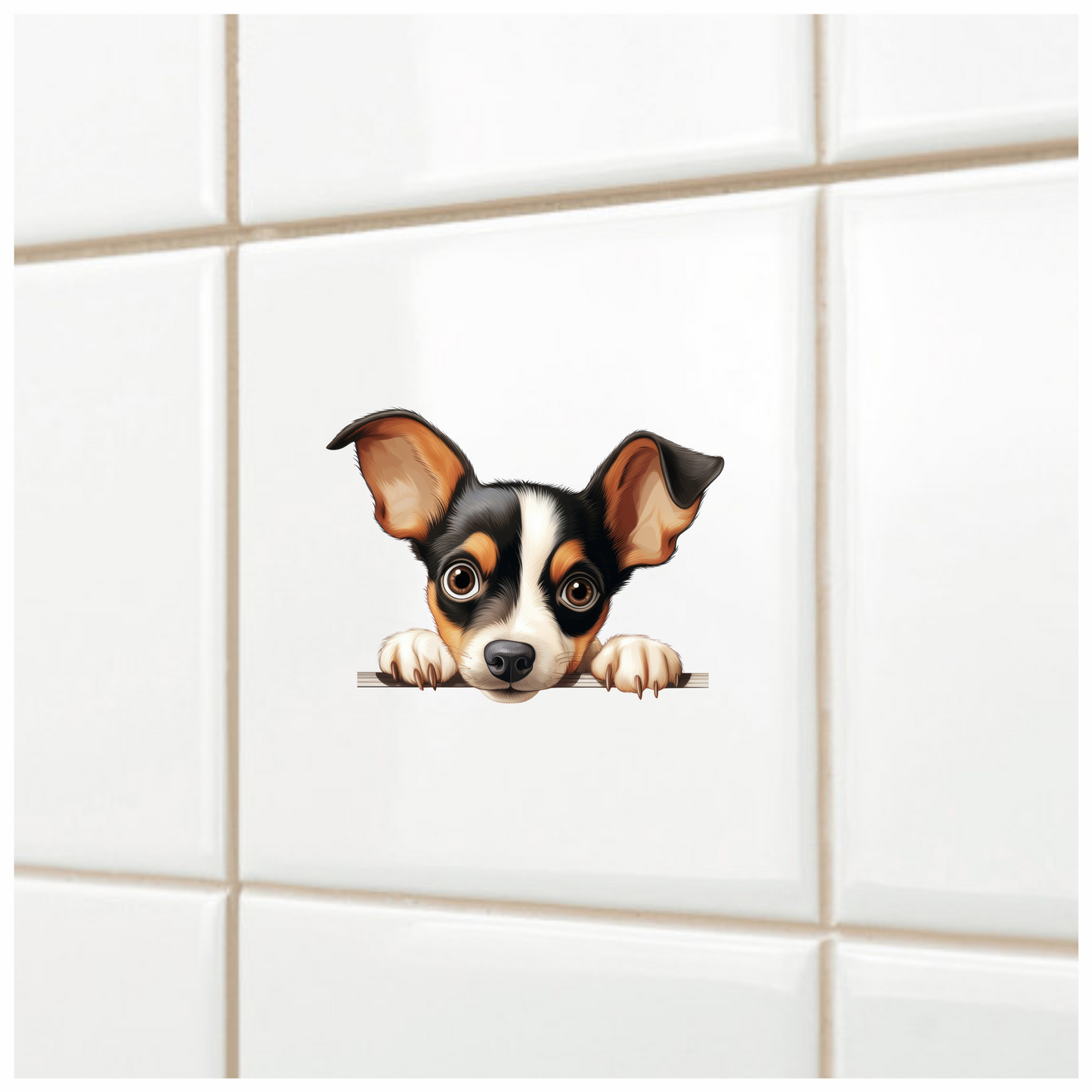 Black White Dog Terrier Cute Vinyl Sticker Decal