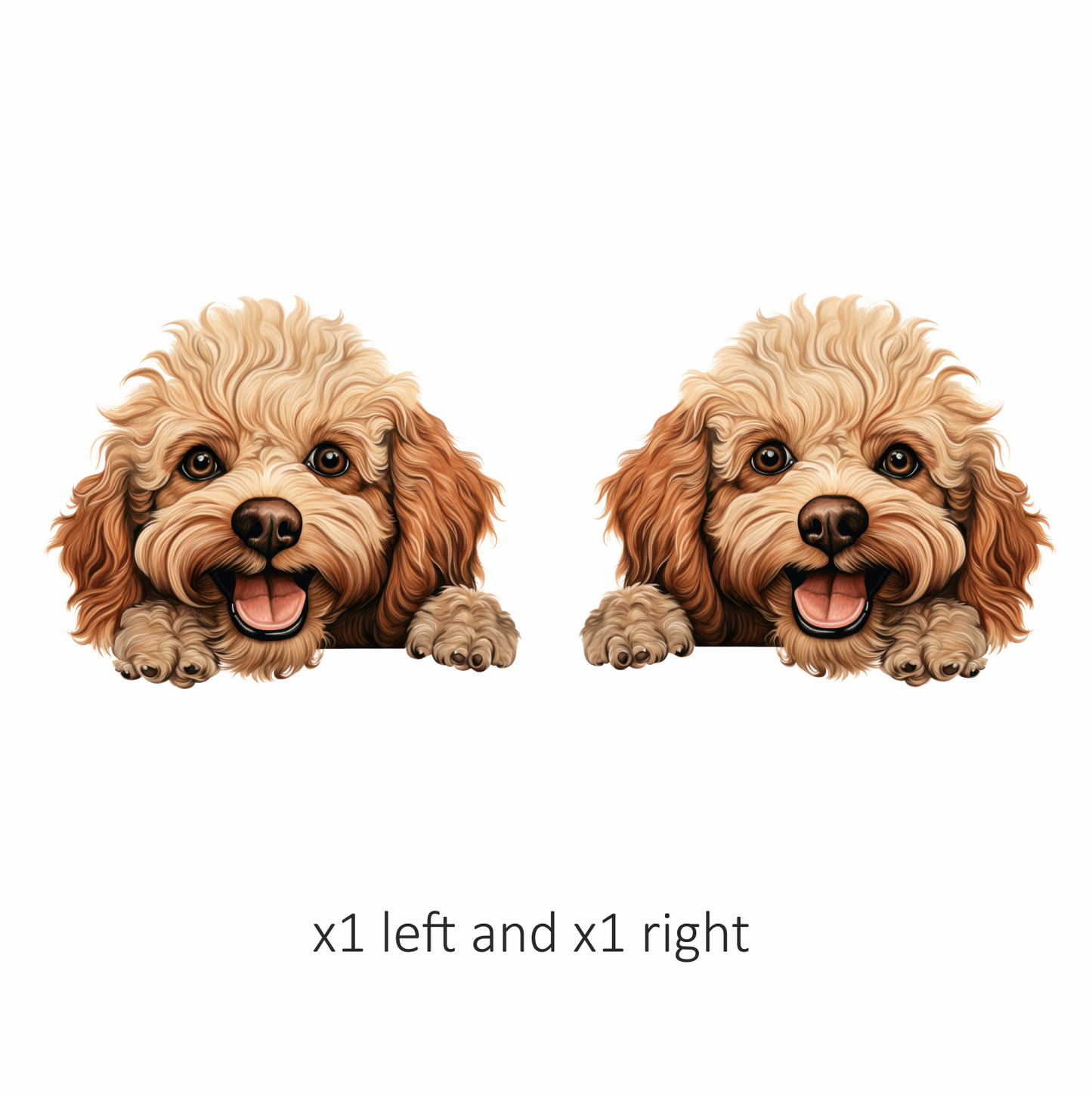 Brown Poodle Dog Happy Face Vinyl Sticker Decal