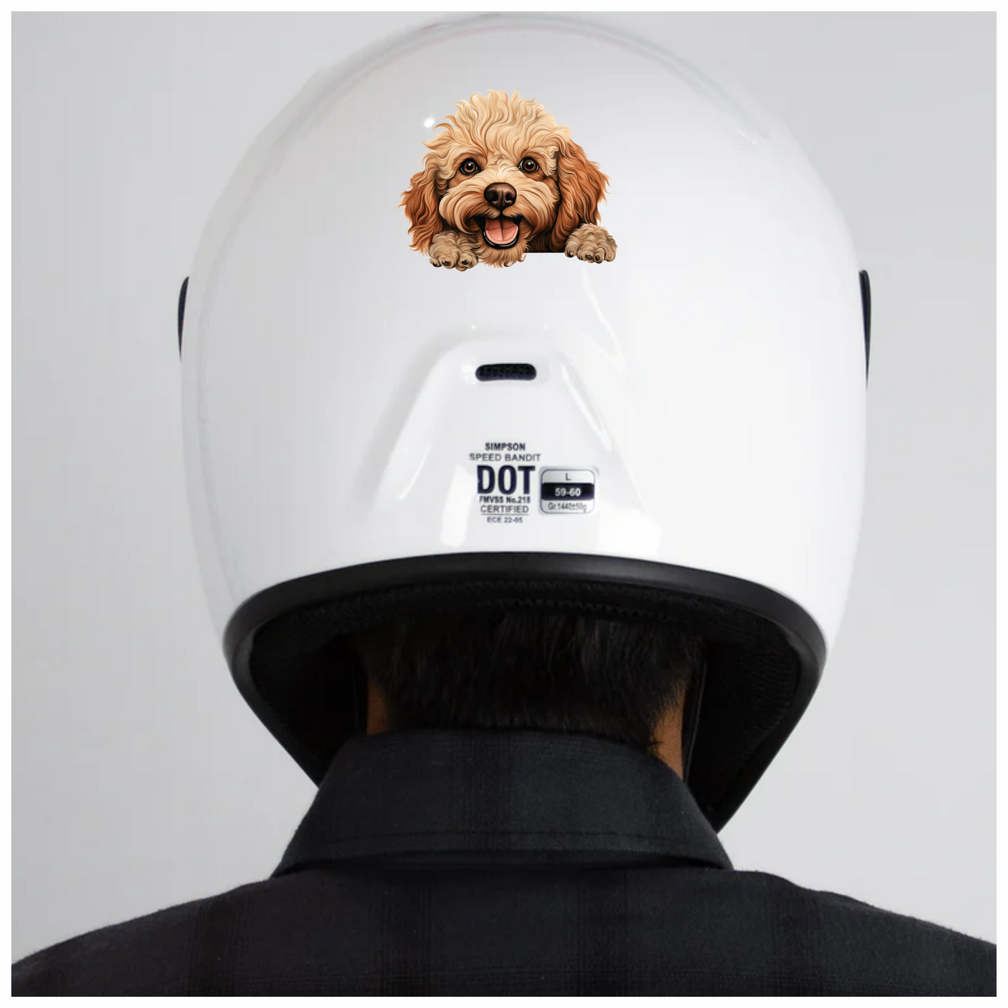 Brown Poodle Dog Happy Face Vinyl Sticker Decal