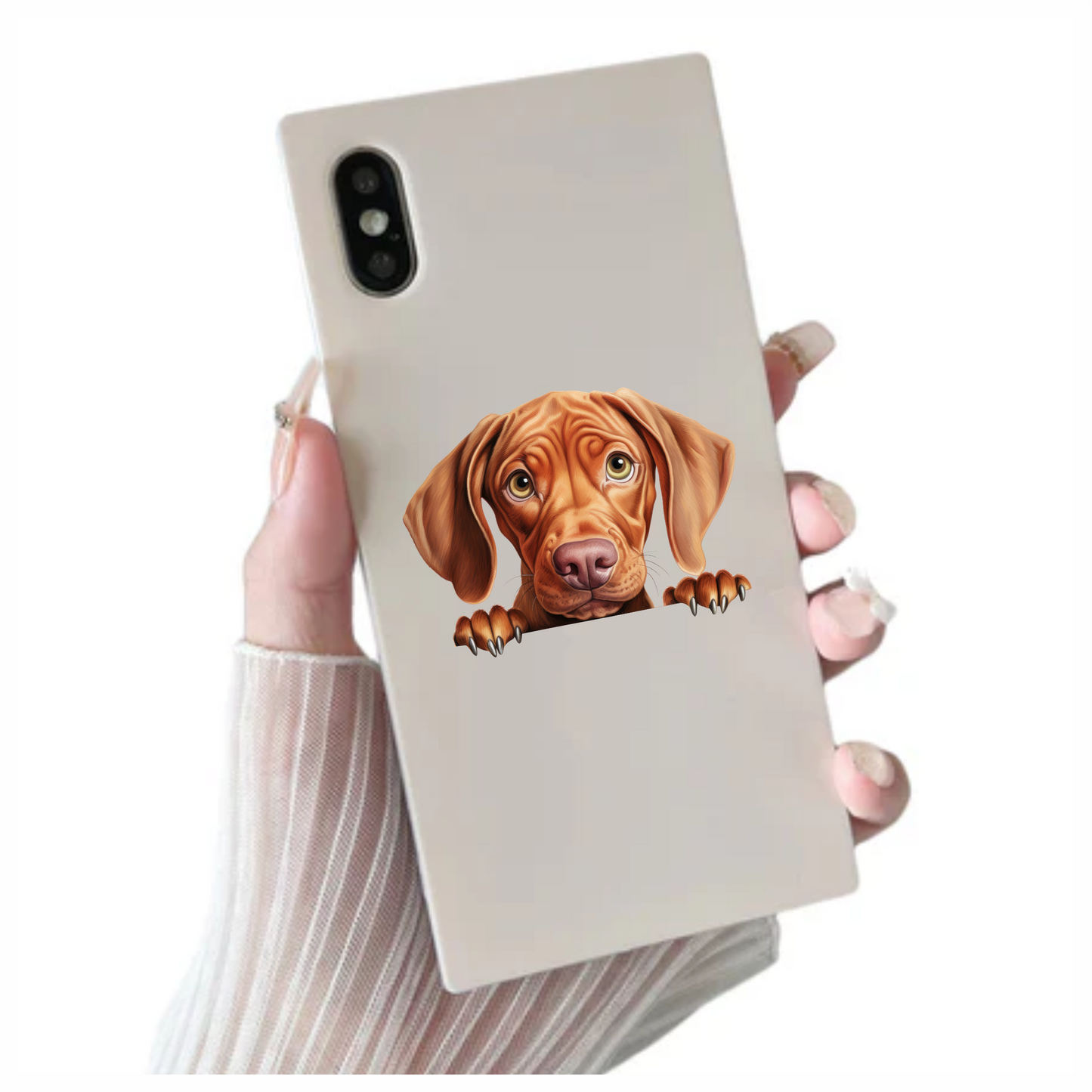 Brown Dog Puppy Sad Eyes Vinyl Sticker Decal